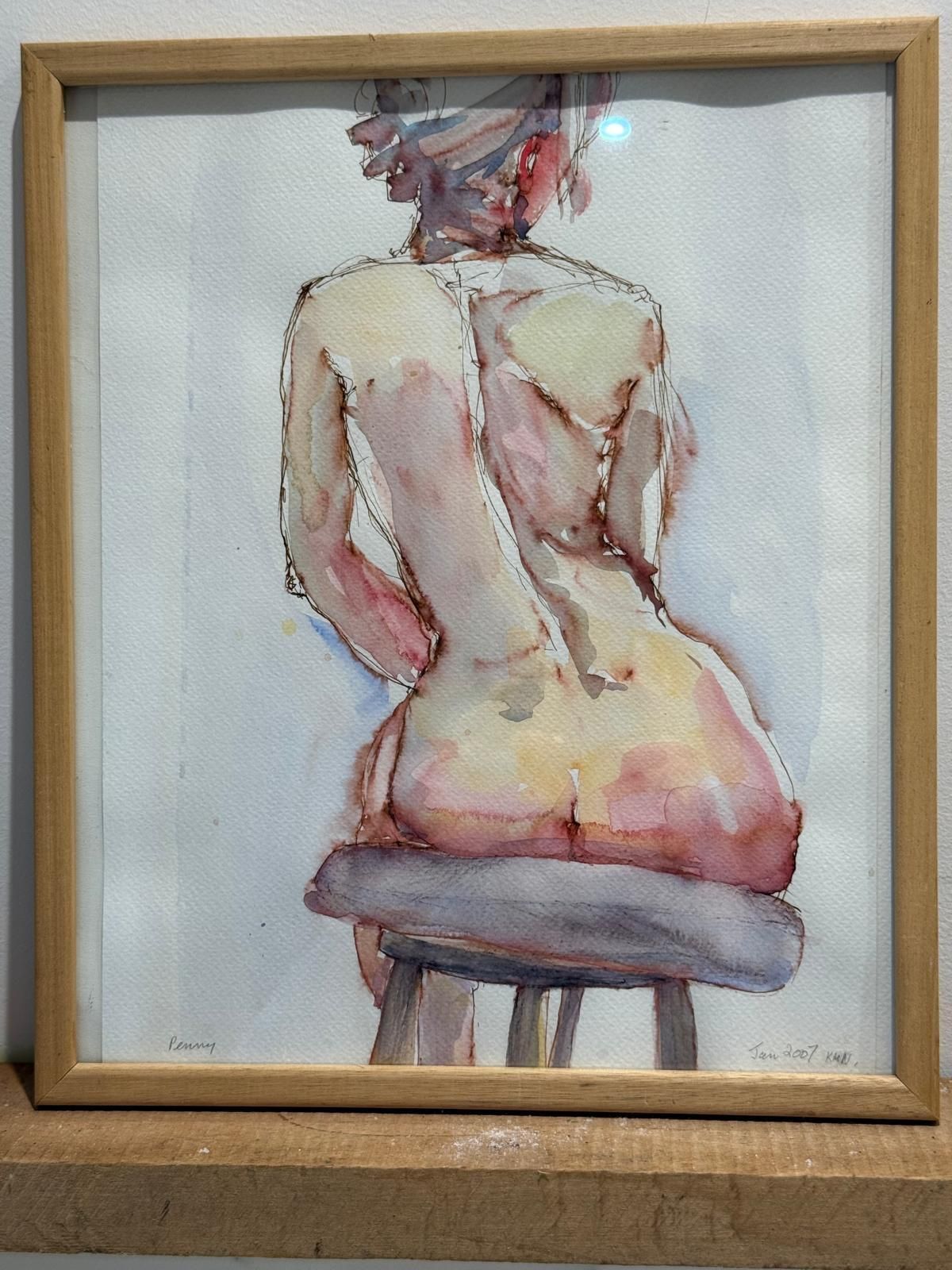 "Penny" Female Nude Watercolour By Katie Naroznik