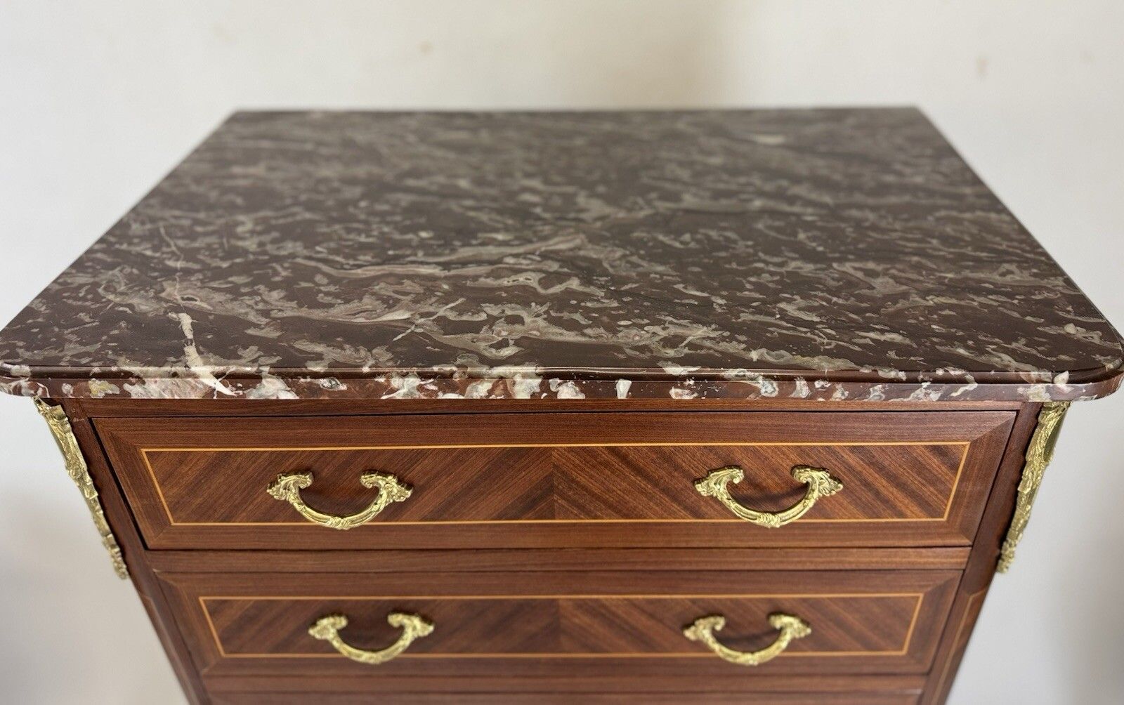 French Marble Top Tallboy Chest Of Drawers Louis XV Style photo buy