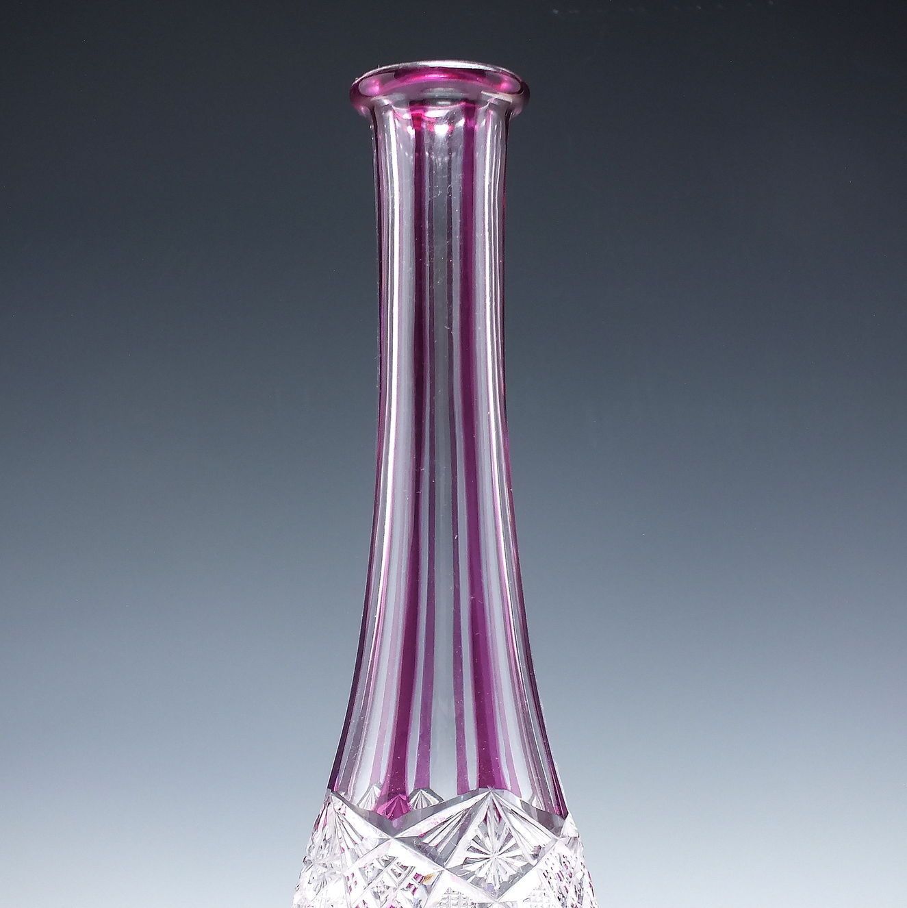 Tall Val St Lambert Brilliant Cut Crystal Amethyst Decanter C1930 photo furniture