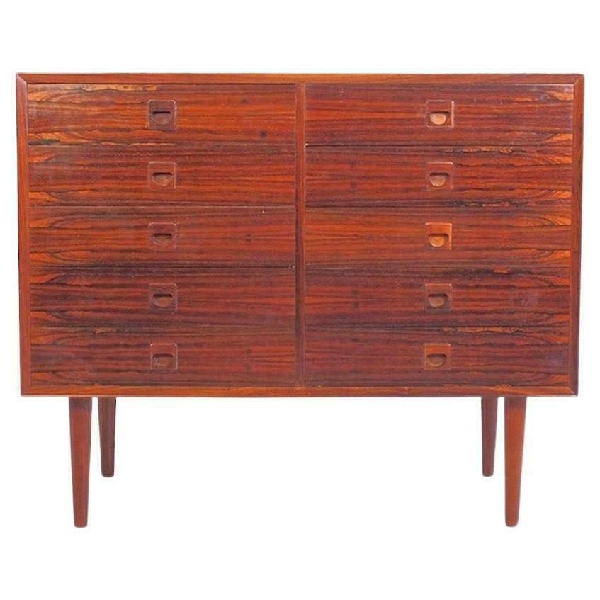 Danish Modern Hardwood Commode With Ten Drawers