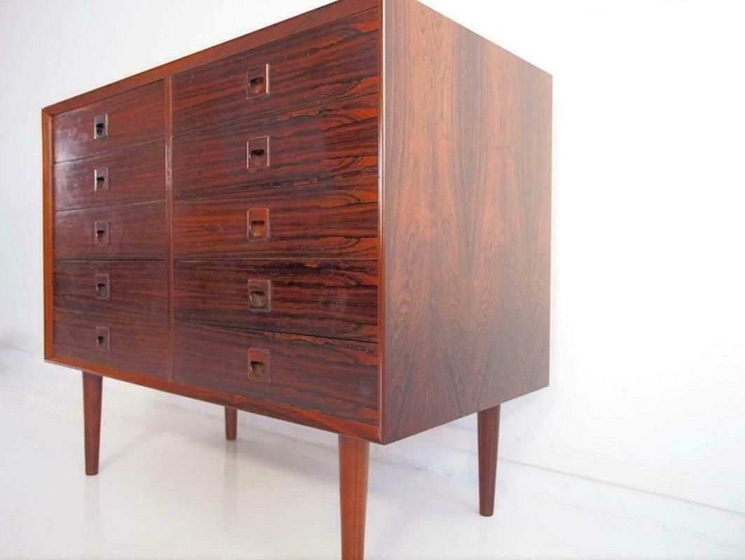 Danish Modern Hardwood Commode With Ten Drawers photo Furniture