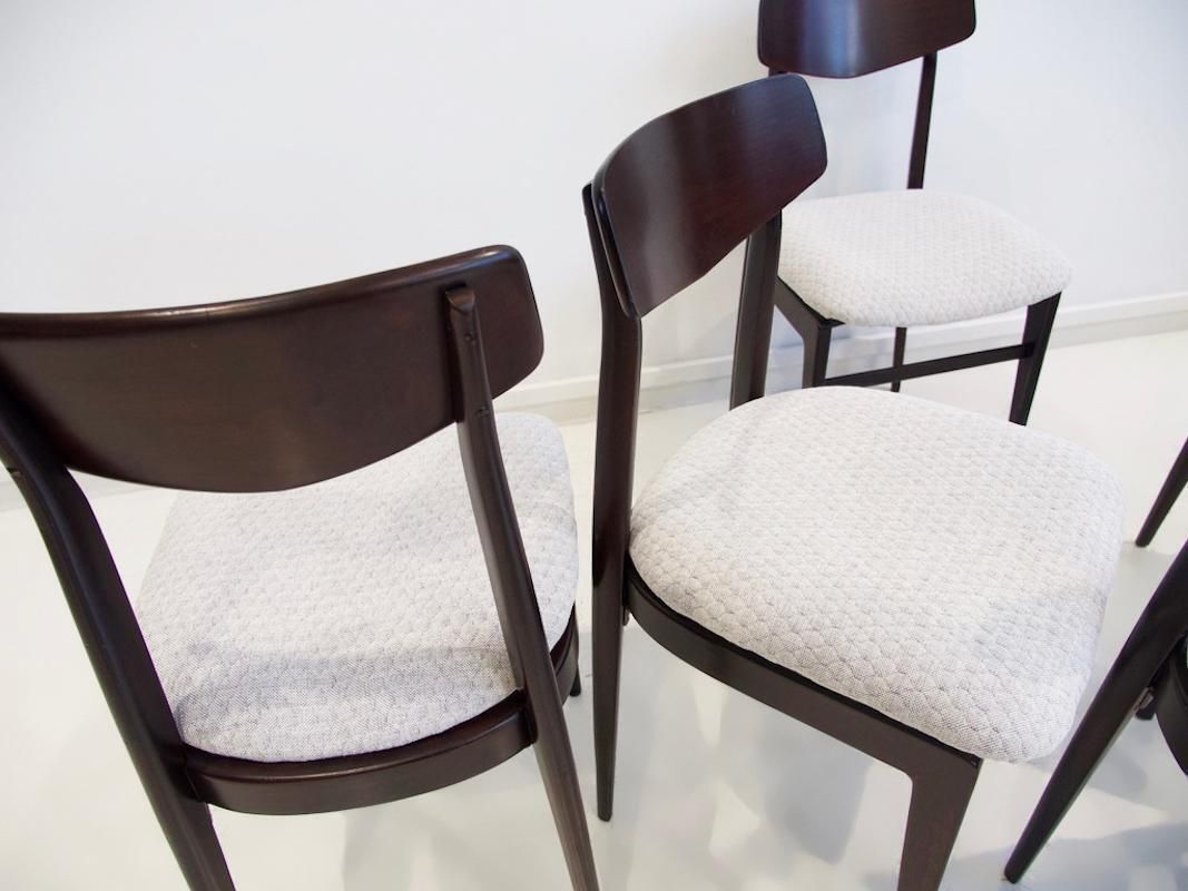 photo for sale Set Of Six Italian Wooden Dining Chairs, 1950's
