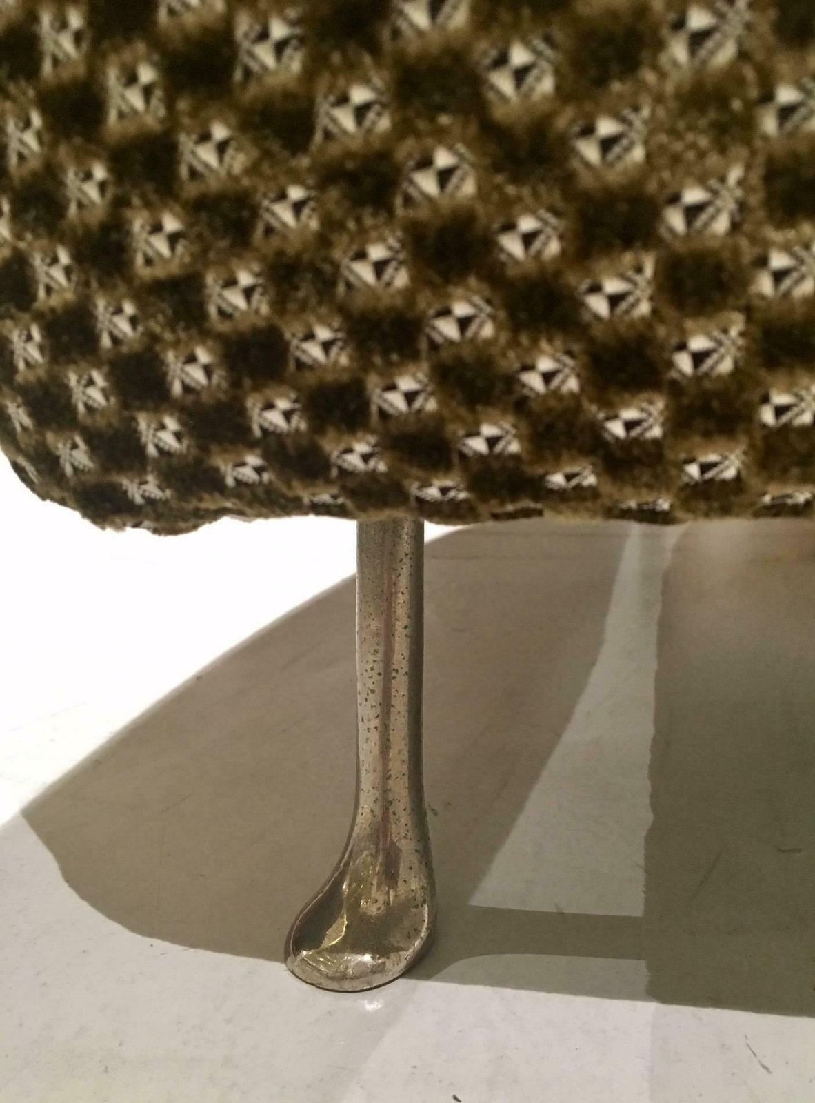 Mid Century Button Tufted Armchair With Metal Feet photo Furniture