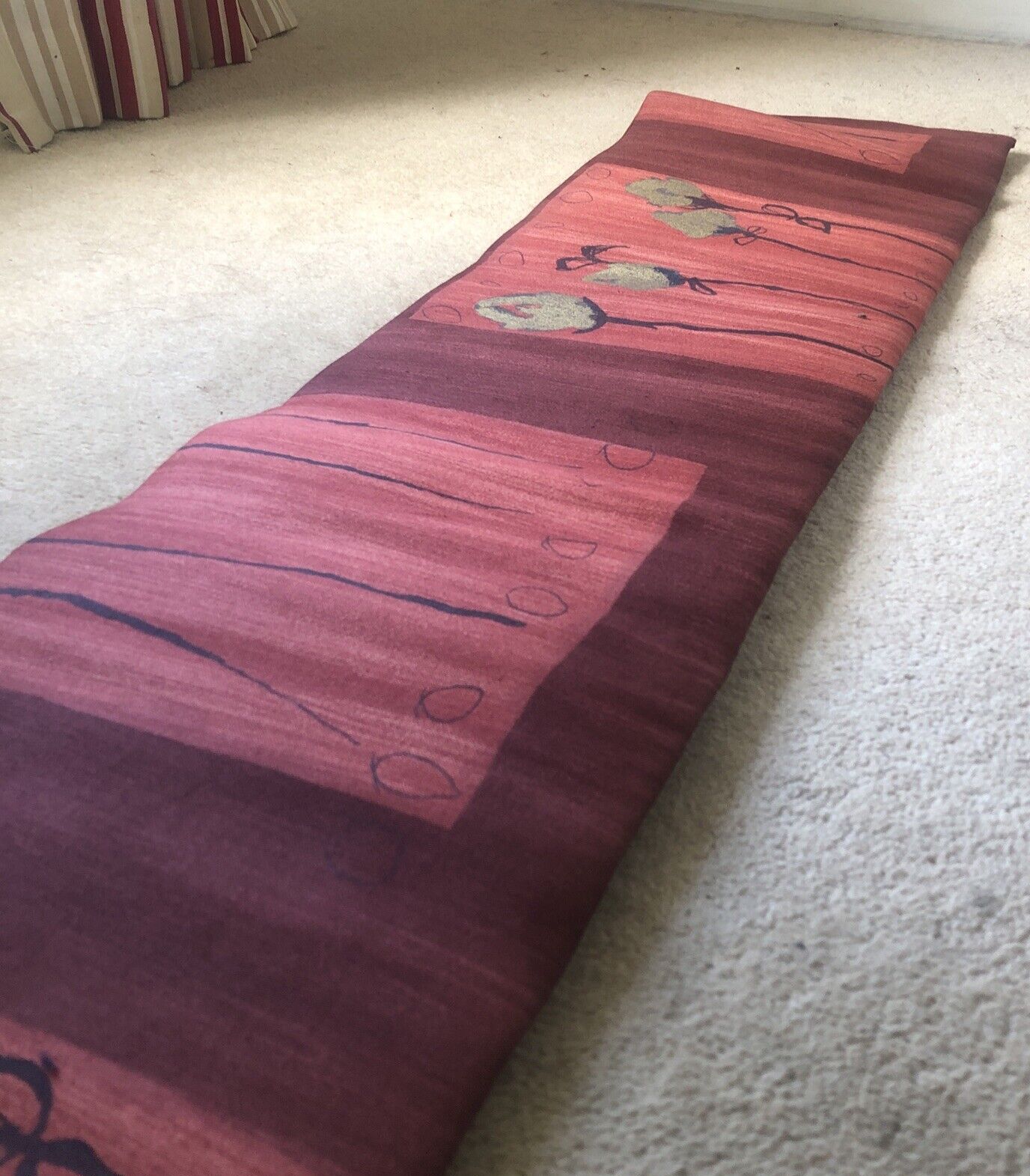 Vintage Pair Of Red Interlined Mtm Curtains 80 X 209cm Per Panel & Pelmet photo furniture