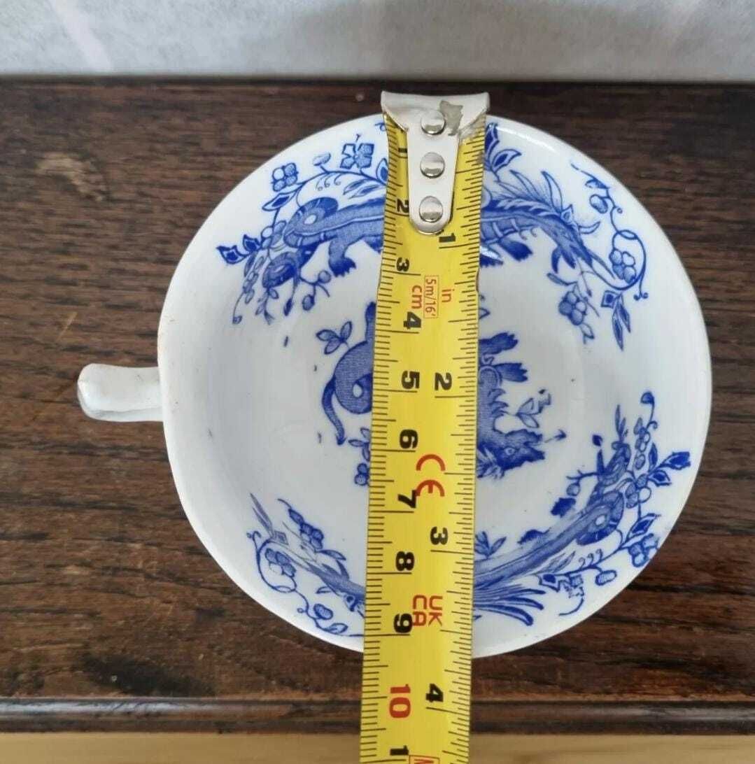 Dragon Teacup Chinese Blue White Design | 19th Century English Porcelain | Hand Painted Chinoiserie Tea Cup | Oriental Antique Gift photo Home Decor