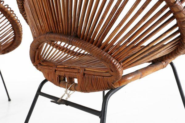 photo for sale Rattan Lounge Armchairs By Janine Abraham & Dirk Jan Rol, 1960s, Set Of 2