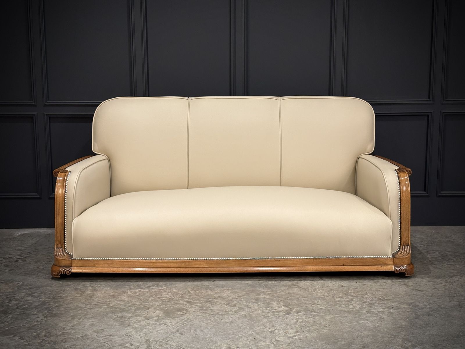 Art Deco Walnut & Leather 3 Piece Suite photo furniture