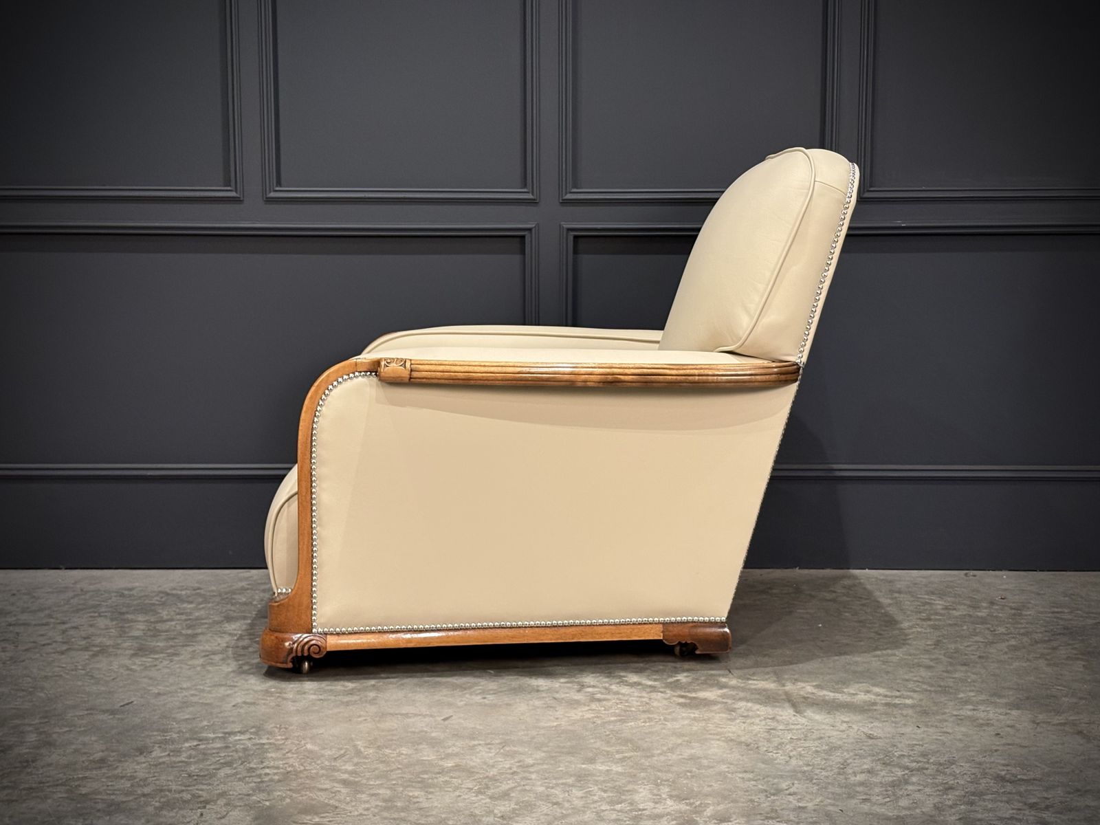Art Deco Walnut & Leather 3 Piece Suite photo vinterior