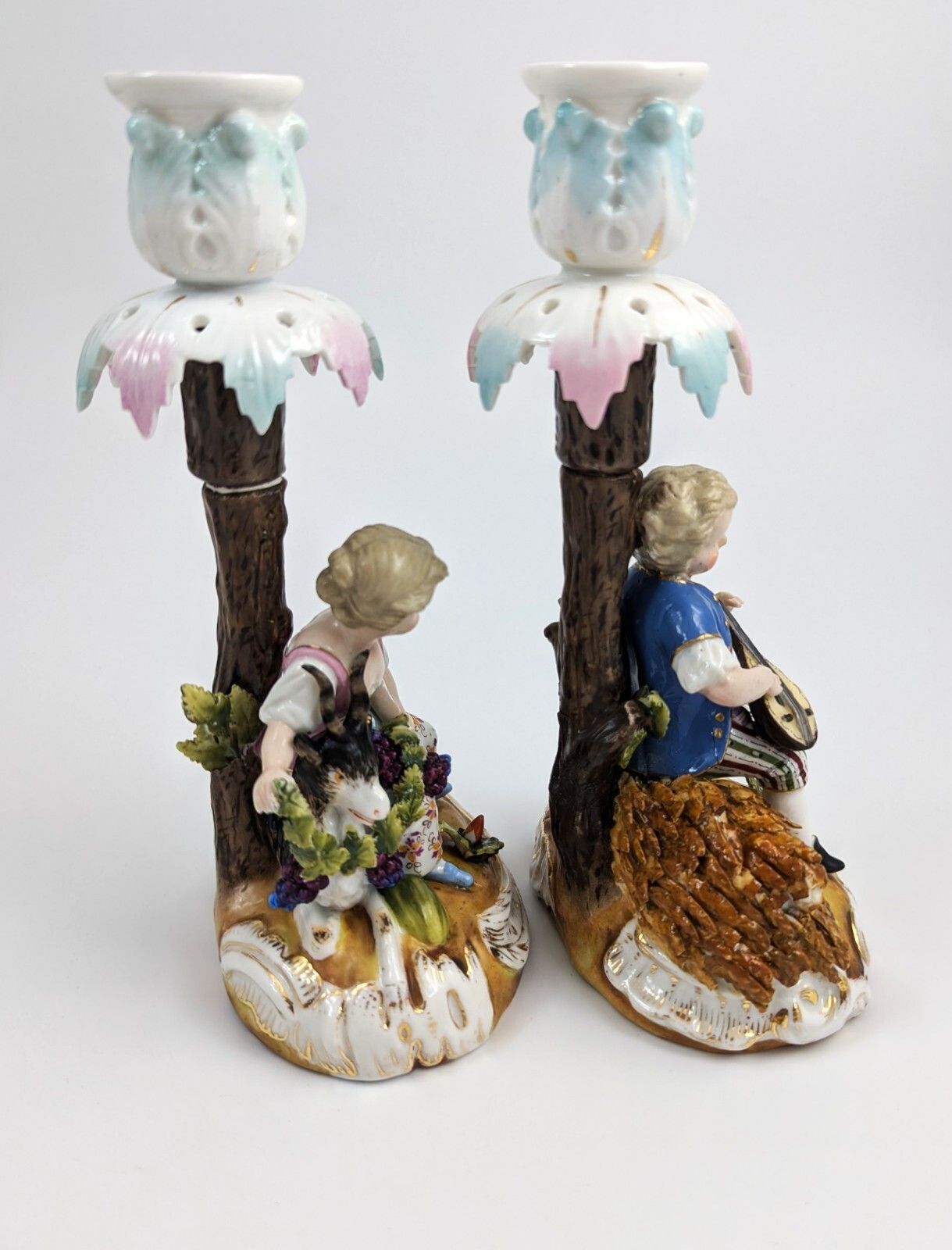 Sitzendorf Porcelain Figural Candlesticks, 1884 photo furniture