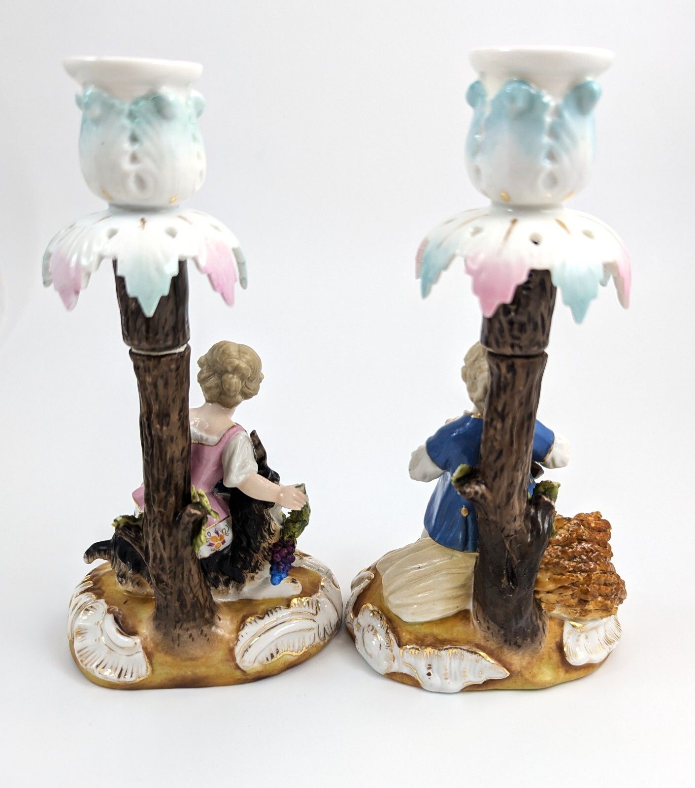 Sitzendorf Porcelain Figural Candlesticks, 1884 photo for sale