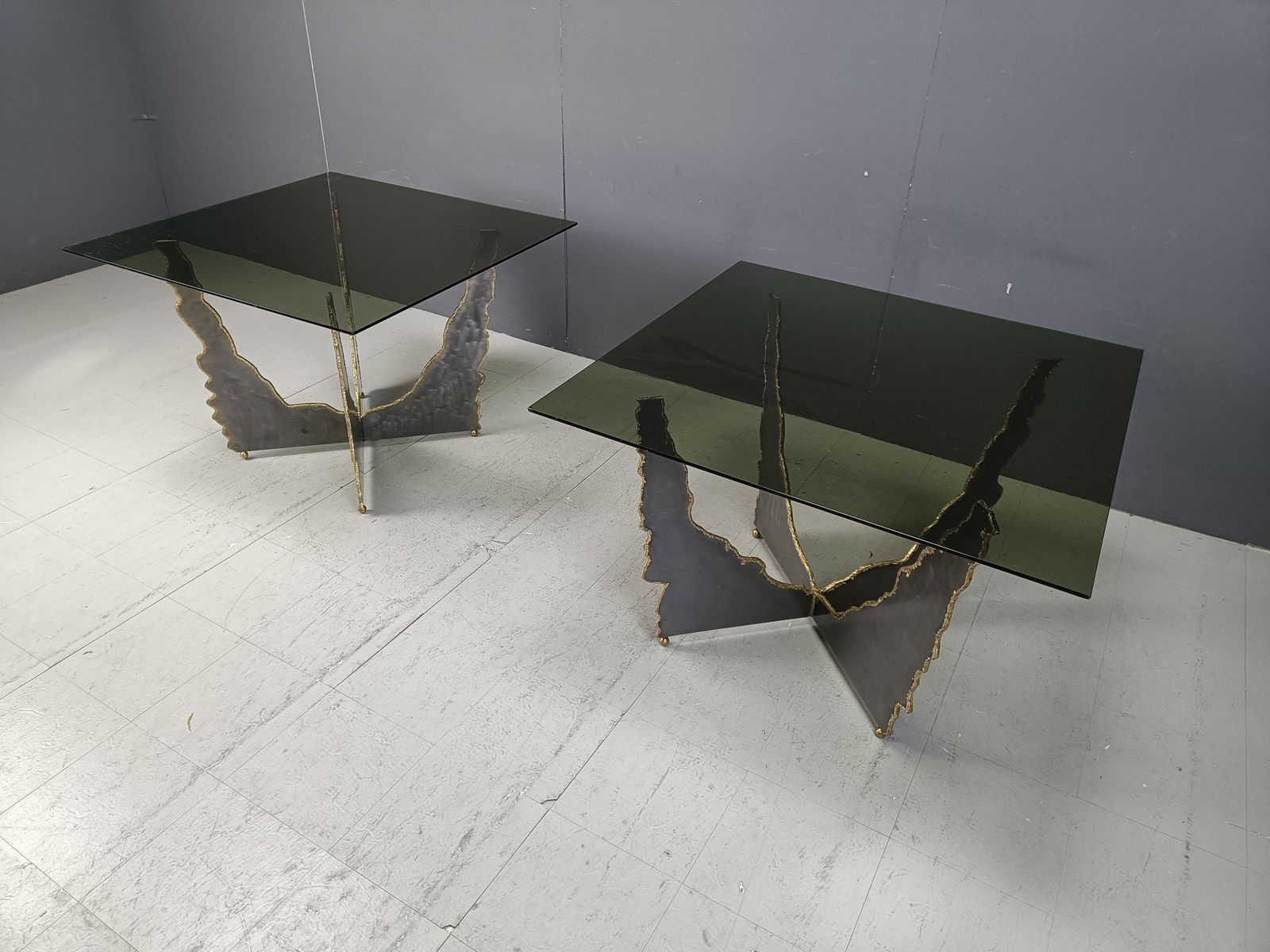 Brutalist Cut Steel Coffee Tables Or Side Tables, 1970s photo 1500.0