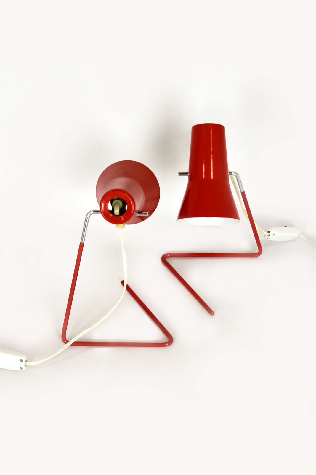 photo furniture Red Table Lamps By Josef Hurka For Drupol, 1960s, Set Of 2