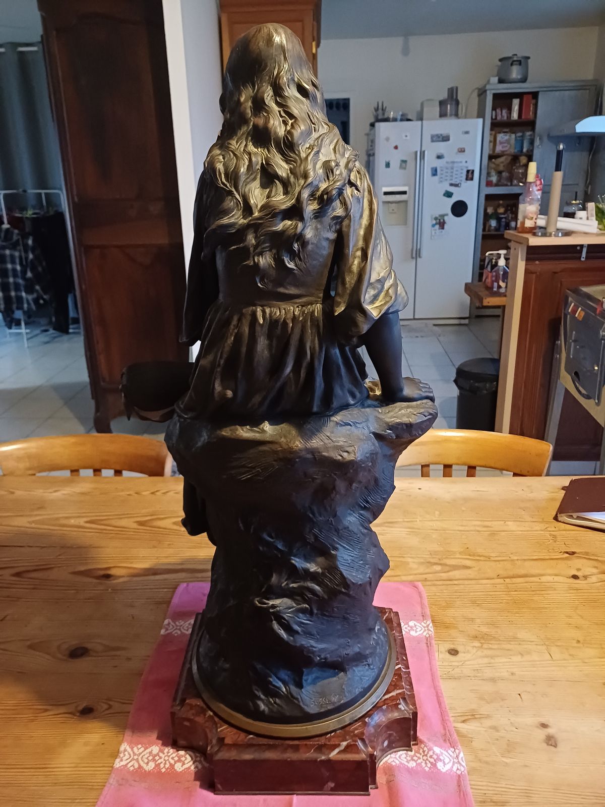 photo for sale Bronze Paul Eugéne Mengin Fondeur Susse "Mandolin Player"