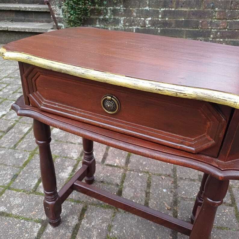 Pair Of Vintage Bedside Cupboards With Hand Painted Gold Highlights photo buy