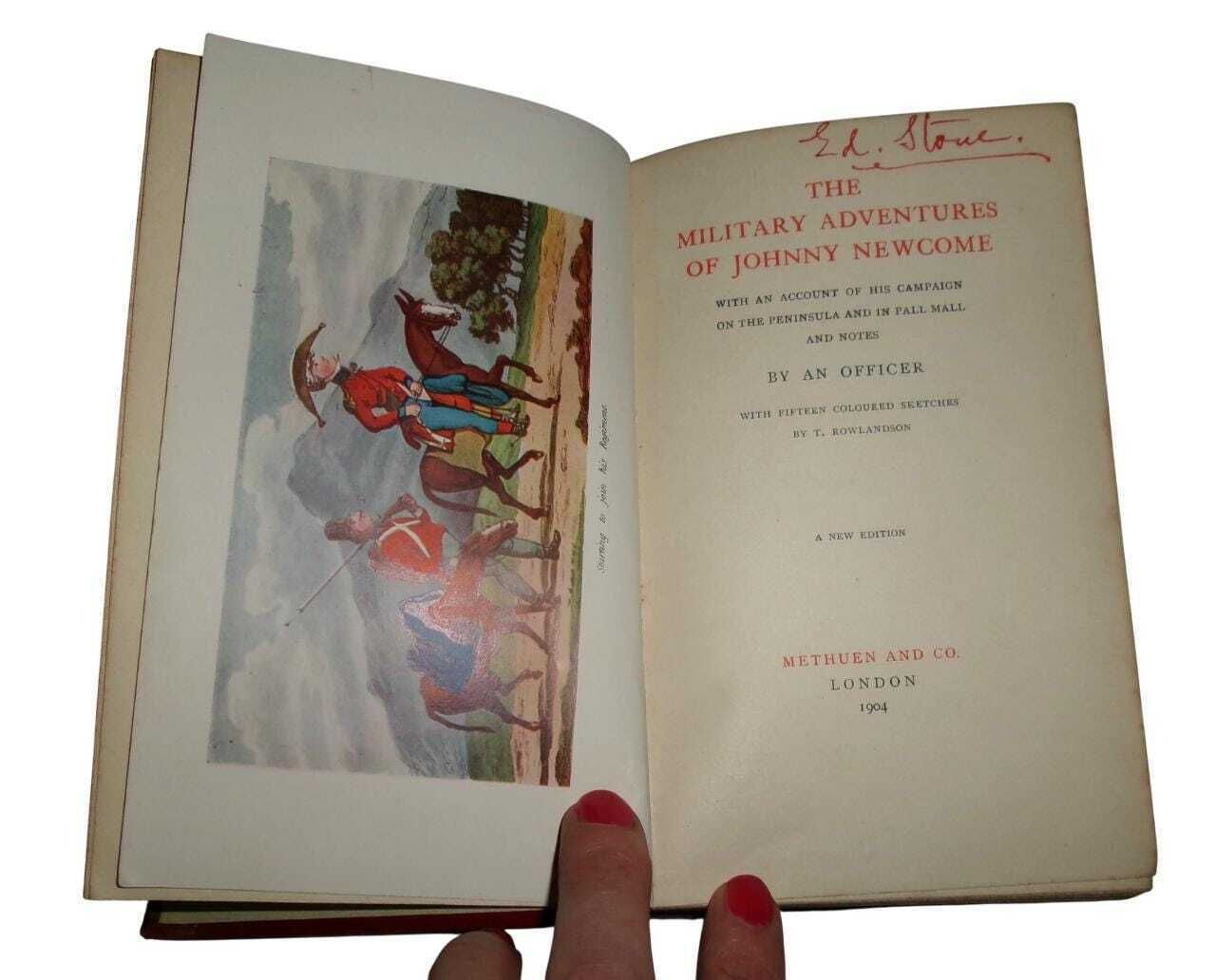 1904 The Military Adventures Of Johnny Newcome With T. Rowlandson Illustrations, Account Of His Campaign On The Peninsula, Antique Book photo Home Decor