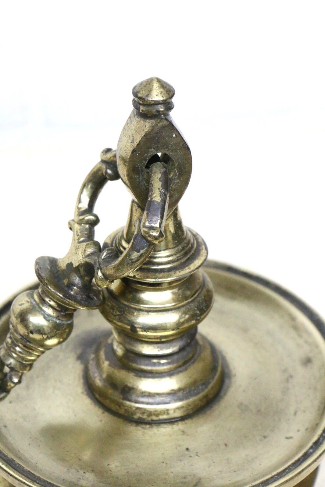 Antique Ceremonial Hanging Oil Lamp Bronze Thooku Vilakku Hindu Temple Gilt photo Home Decor