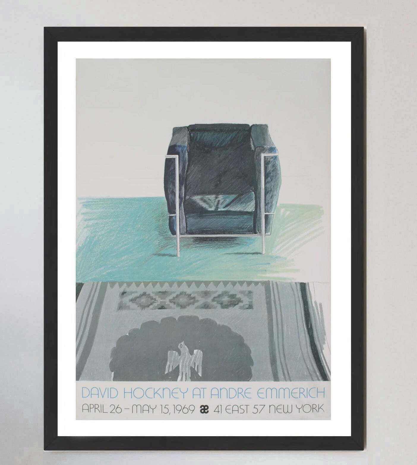 David Hockney At Andre Emmerich   New York Original Vintage Poster photo furniture