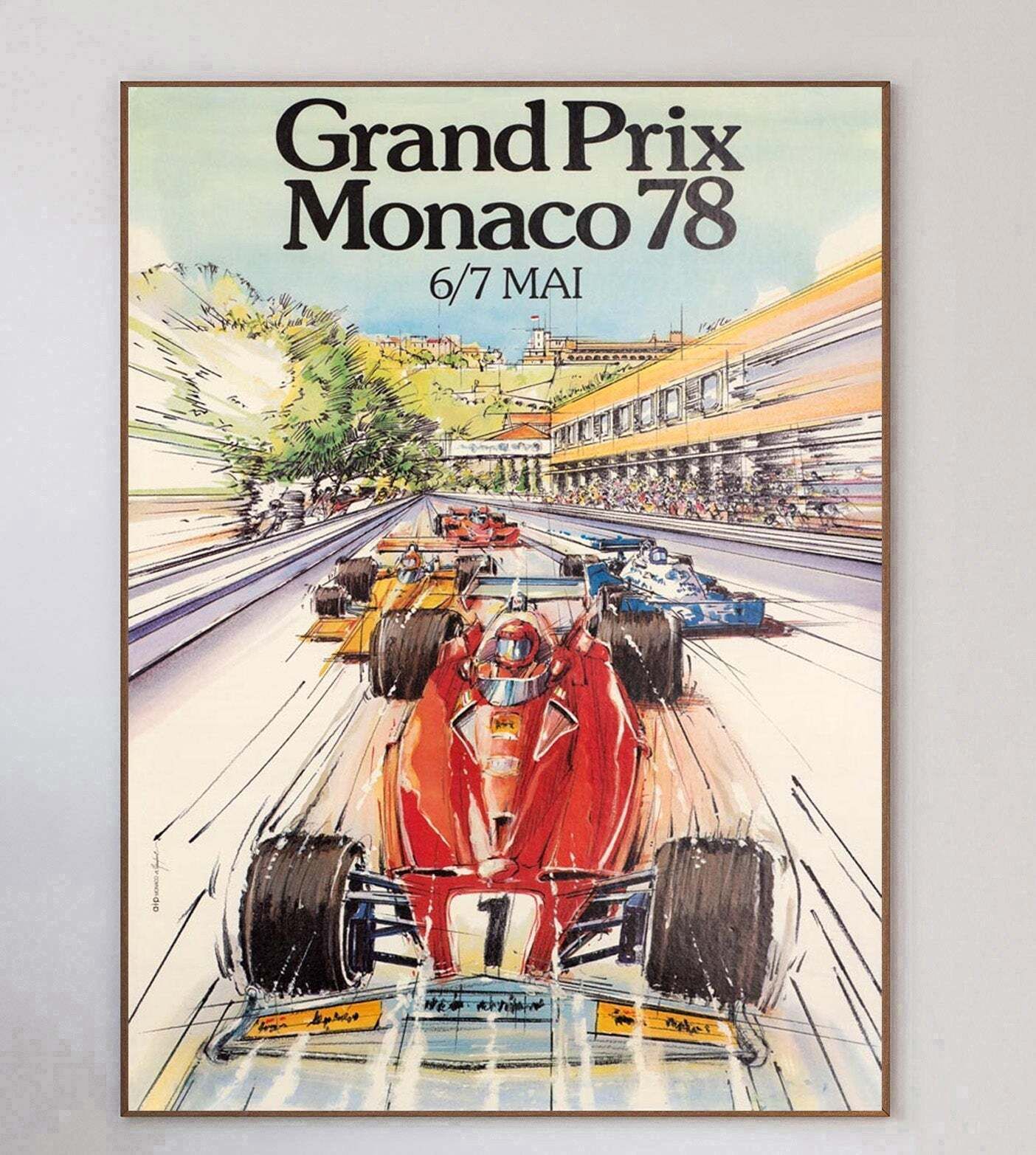 1978 Monaco Grand Prix Original Vintage Poster photo 524.0