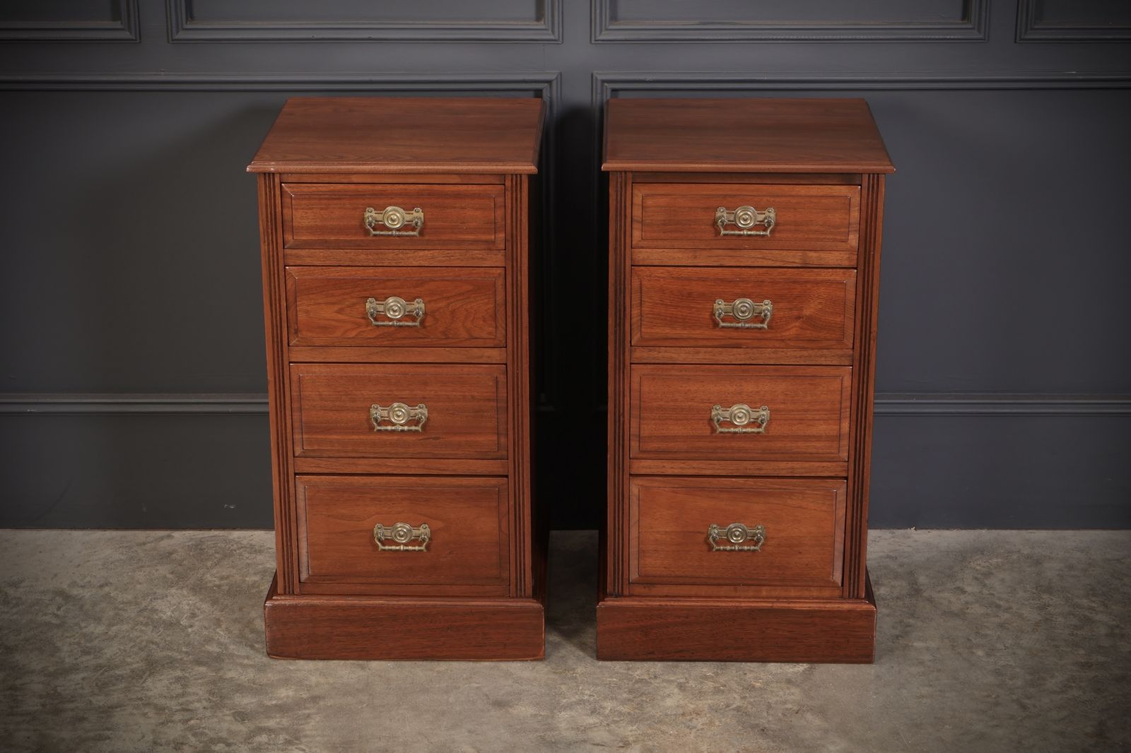 Pair Of Late Victorian Walnut Bedside Chests