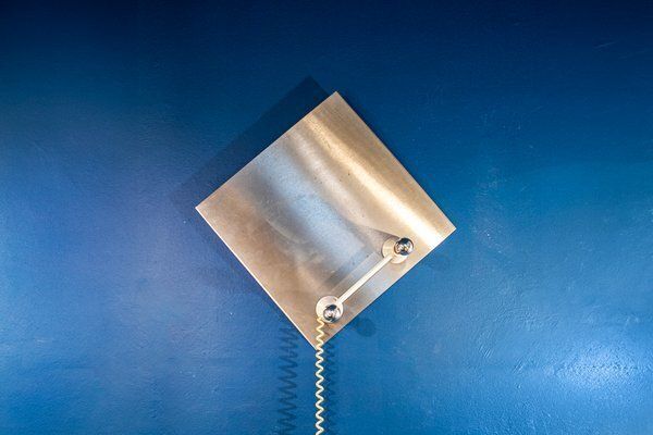 Stalen Wandlamp Met Twee Lichtpunten, Ca. Jaren 1970 photo furniture