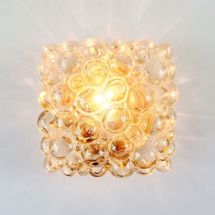 Mid Century Amber Bubble Glass Wall Light By Helena Tynell For Limburg, Germany, 1970s photo buy