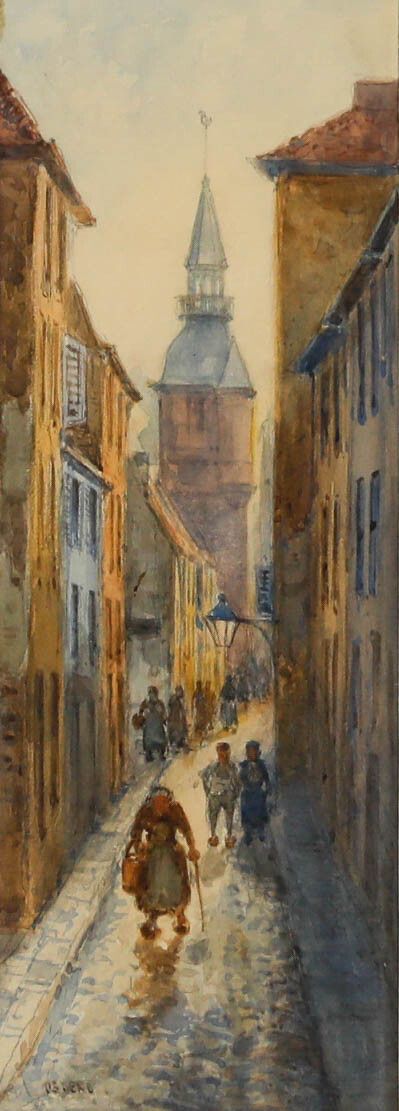 Charles John De Lacy (1856 1936) Framed Watercolour, A Street In Ostend photo furniture