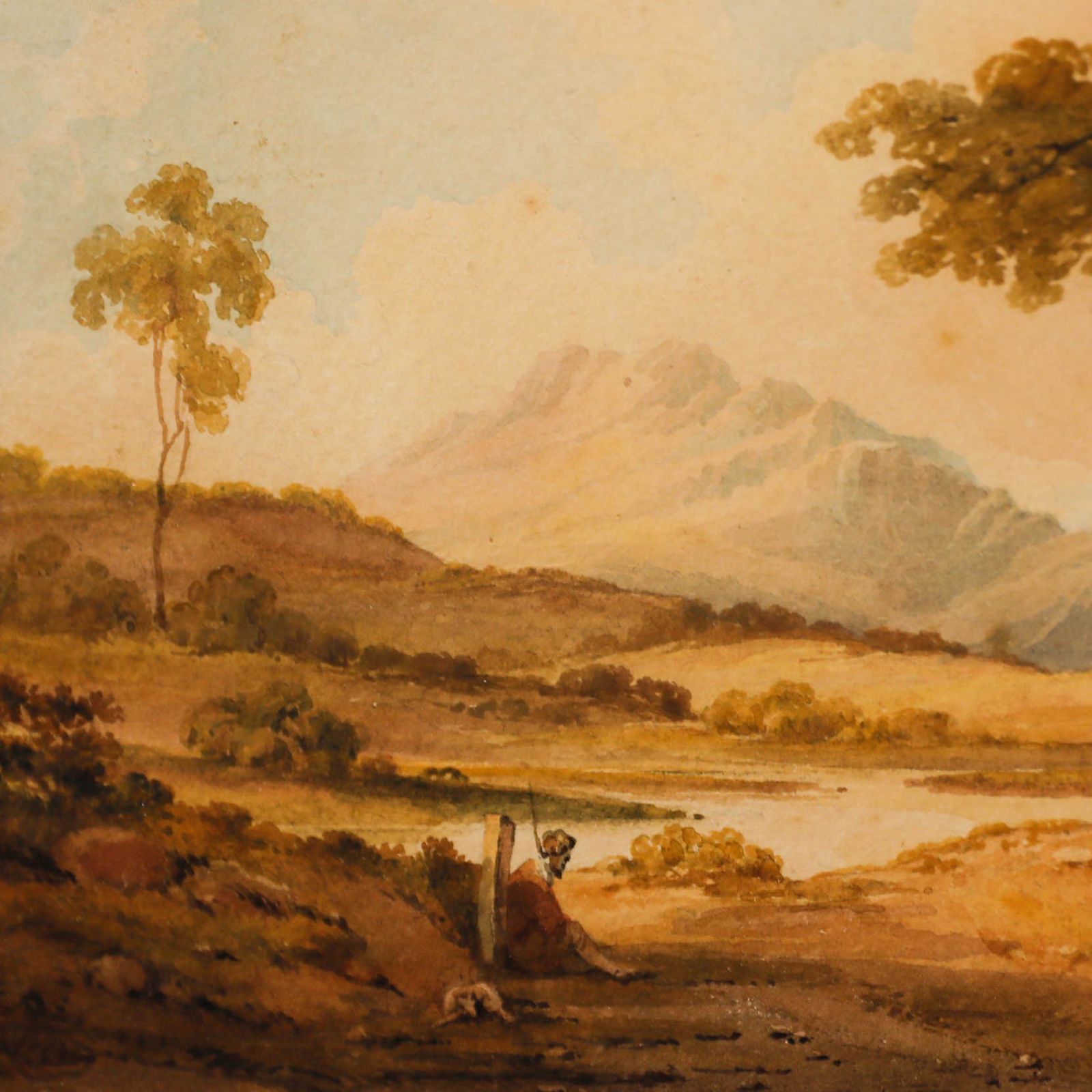 Follower Of John Varley (1778 1842) Framed Watercolour, Hermit In A Landscape photo Art