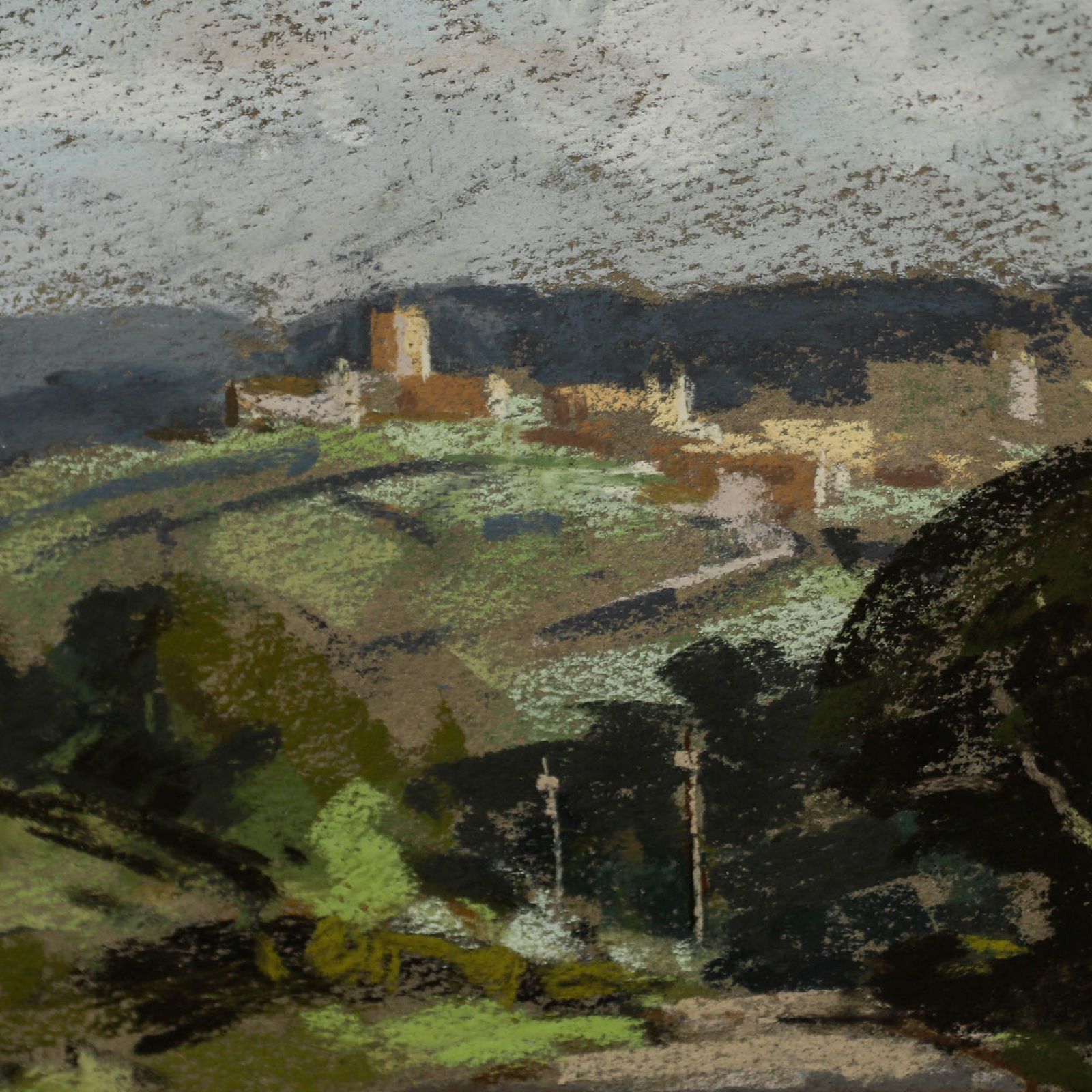A. R. Phillips Framed Mid 20th Century Pastel, Country Lane Near Llandudno photo Art