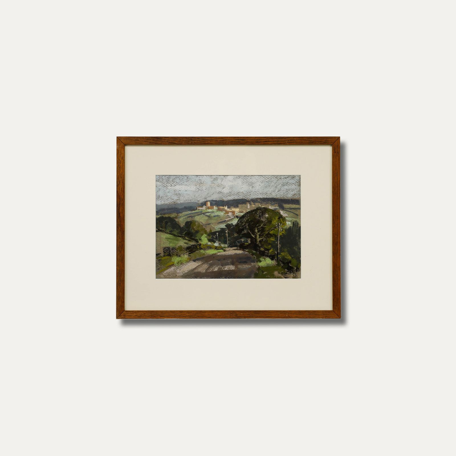 A. R. Phillips Framed Mid 20th Century Pastel, Country Lane Near Llandudno photo buy