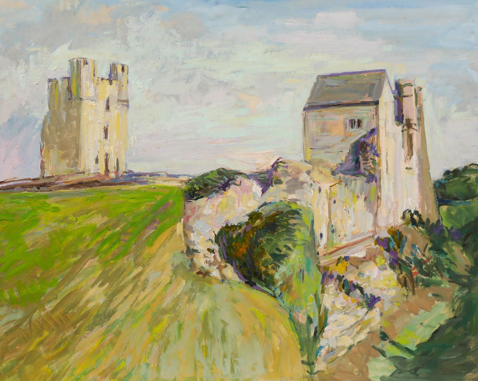 Simon Goldberg (1916 2002) 20th Century Oil, Helmsley Castle II photo furniture
