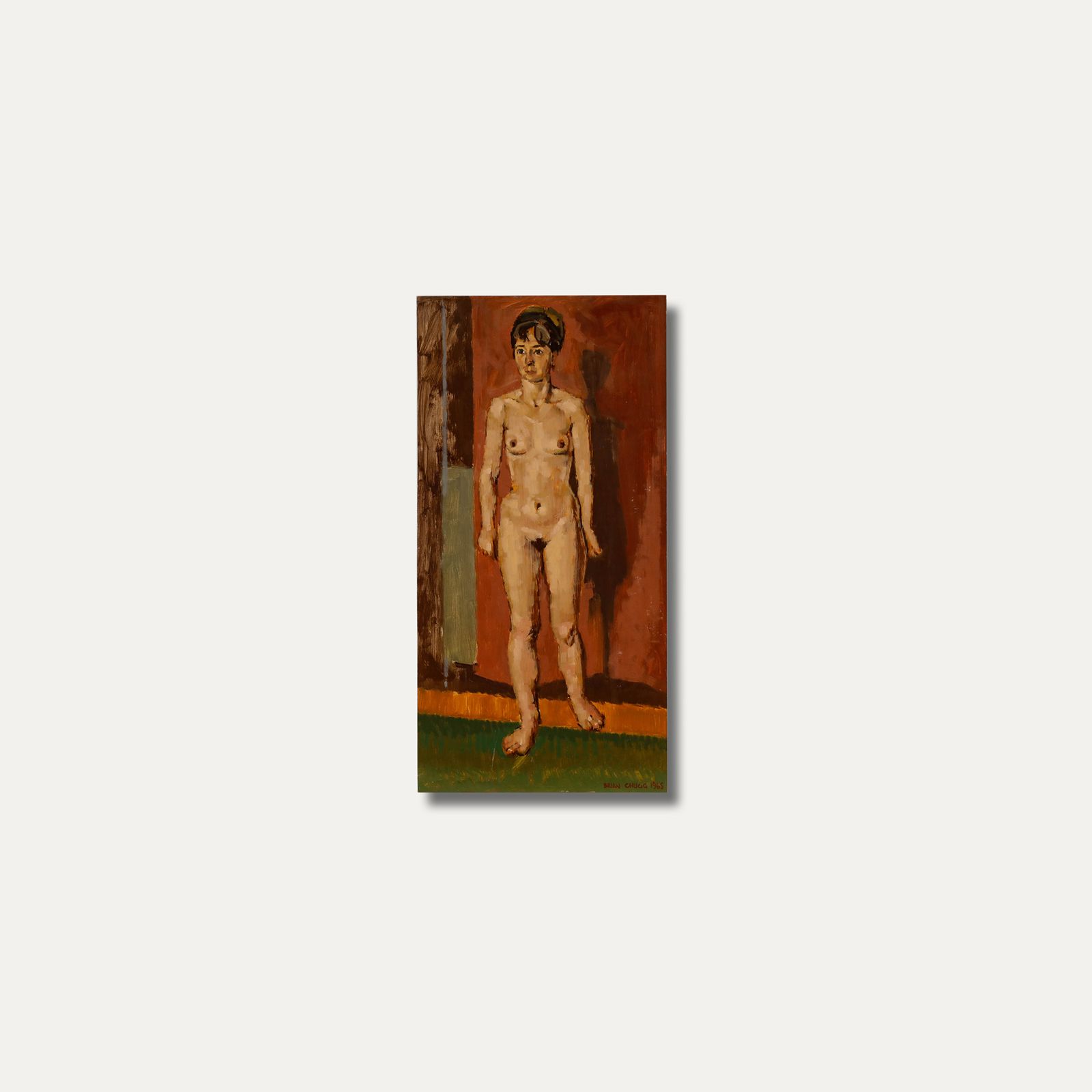 Brian Chugg (1926 2003) Mid 20th Century Oil, First Nude photo vinterior