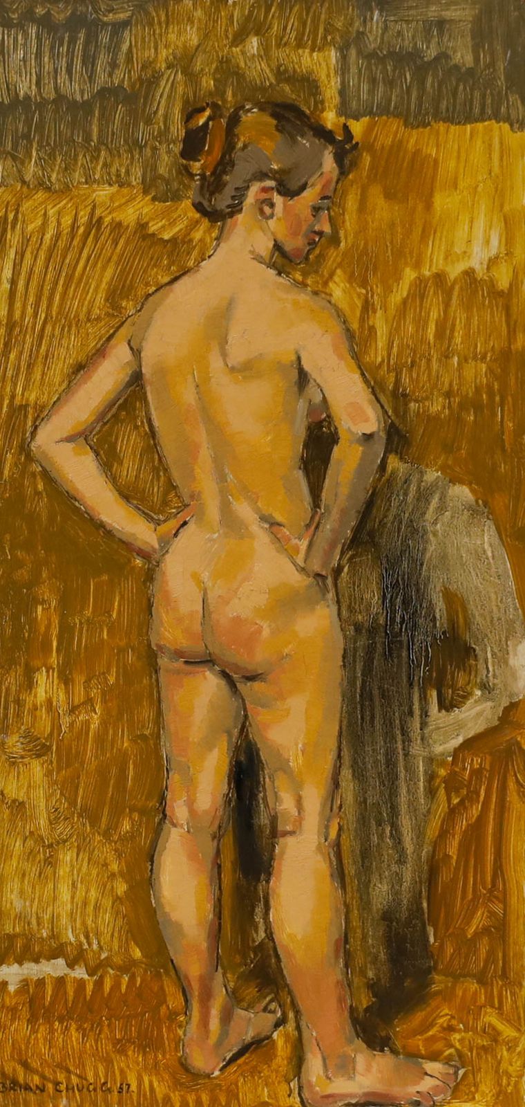 Brian Chugg (1926 2003) Mid 20th Century Oil, Janet: Study photo furniture