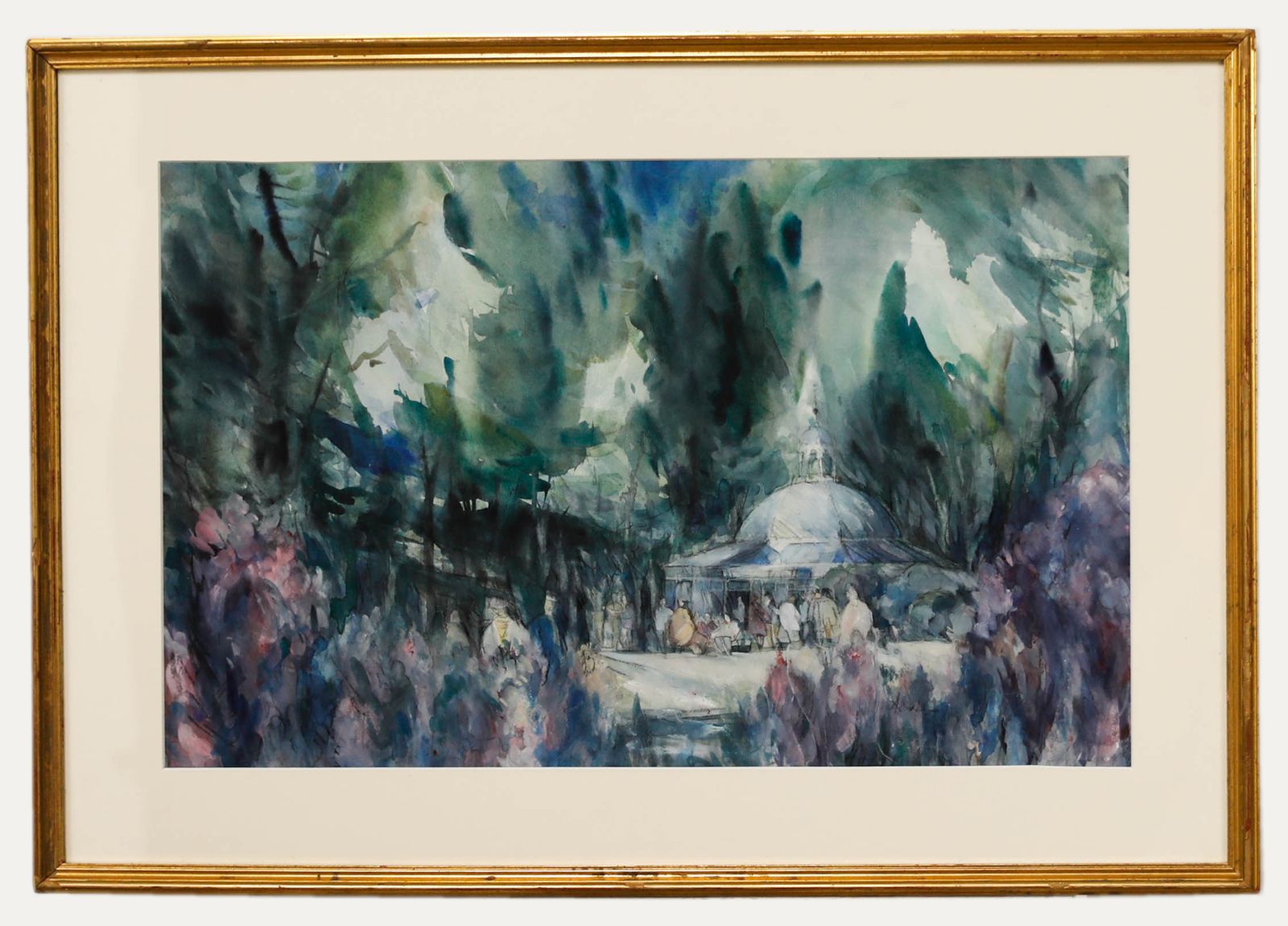 Harold Wharfe 20th Century Watercolour, Celebration In The Pavilion