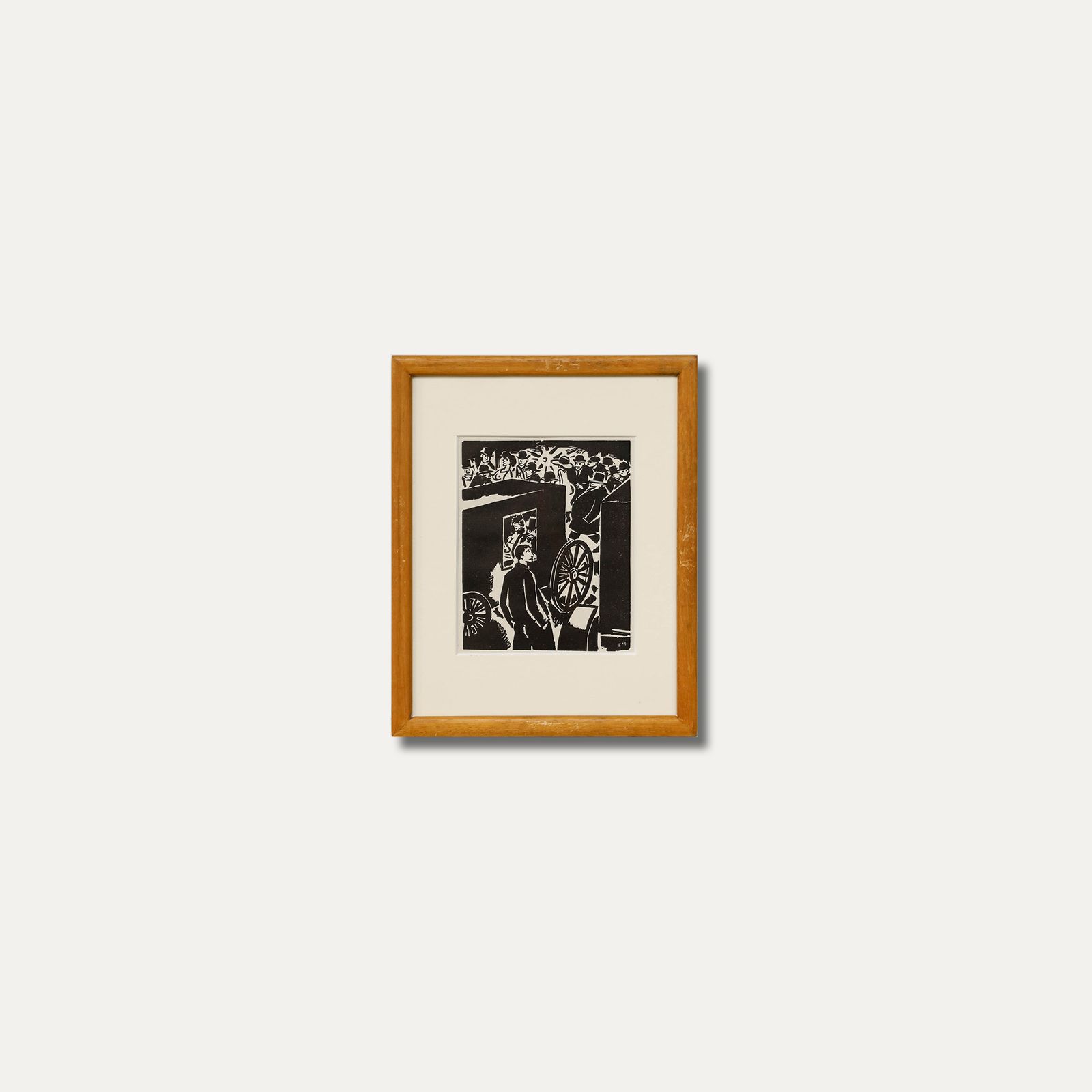 Frans Masereel (1889 1972) Framed Woodcut, Man's Passion No.11 photo buy