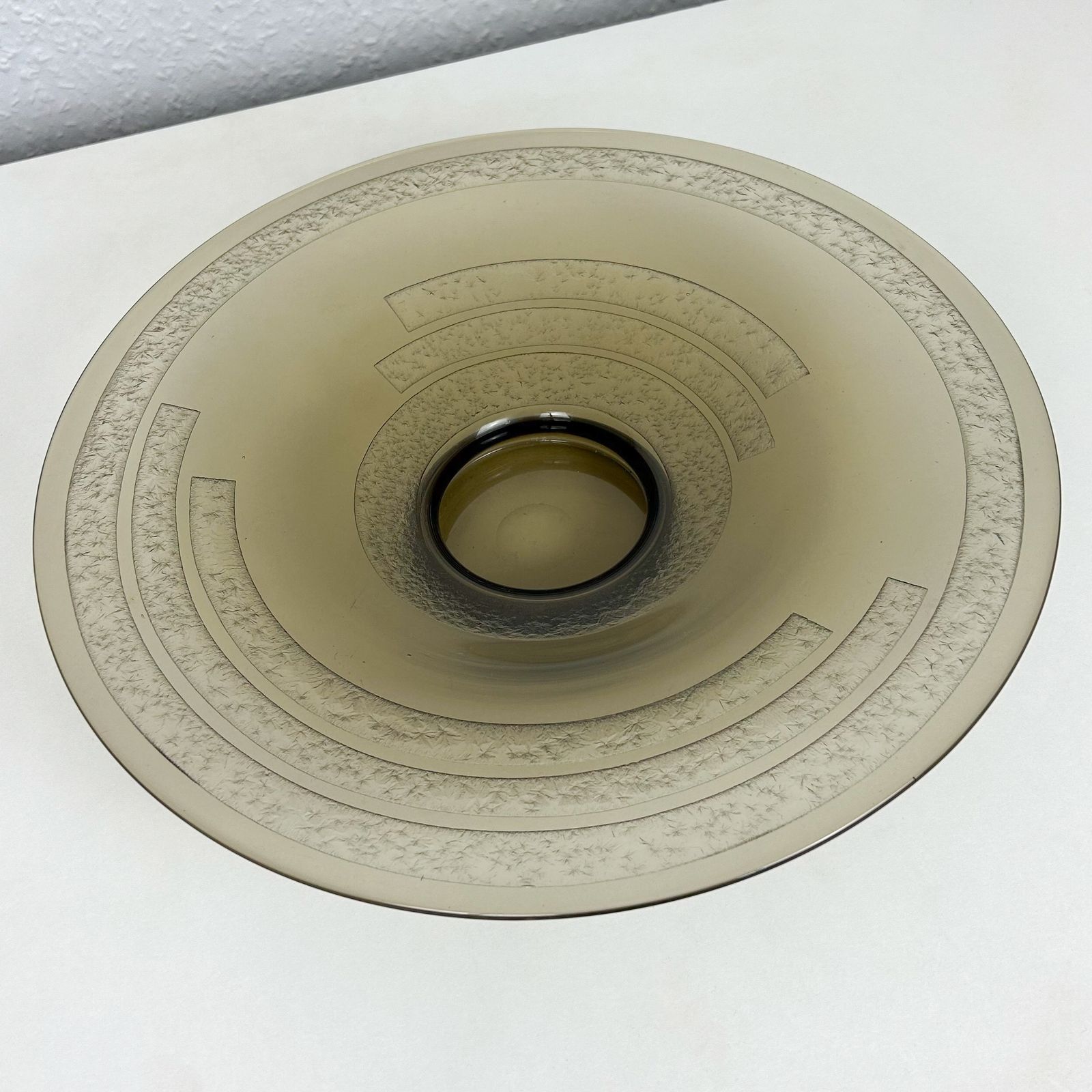 Art Deco Glass Centre Bowl With Banded Design By Charles Schneider (1881 1953)   French, C1930s photo for sale