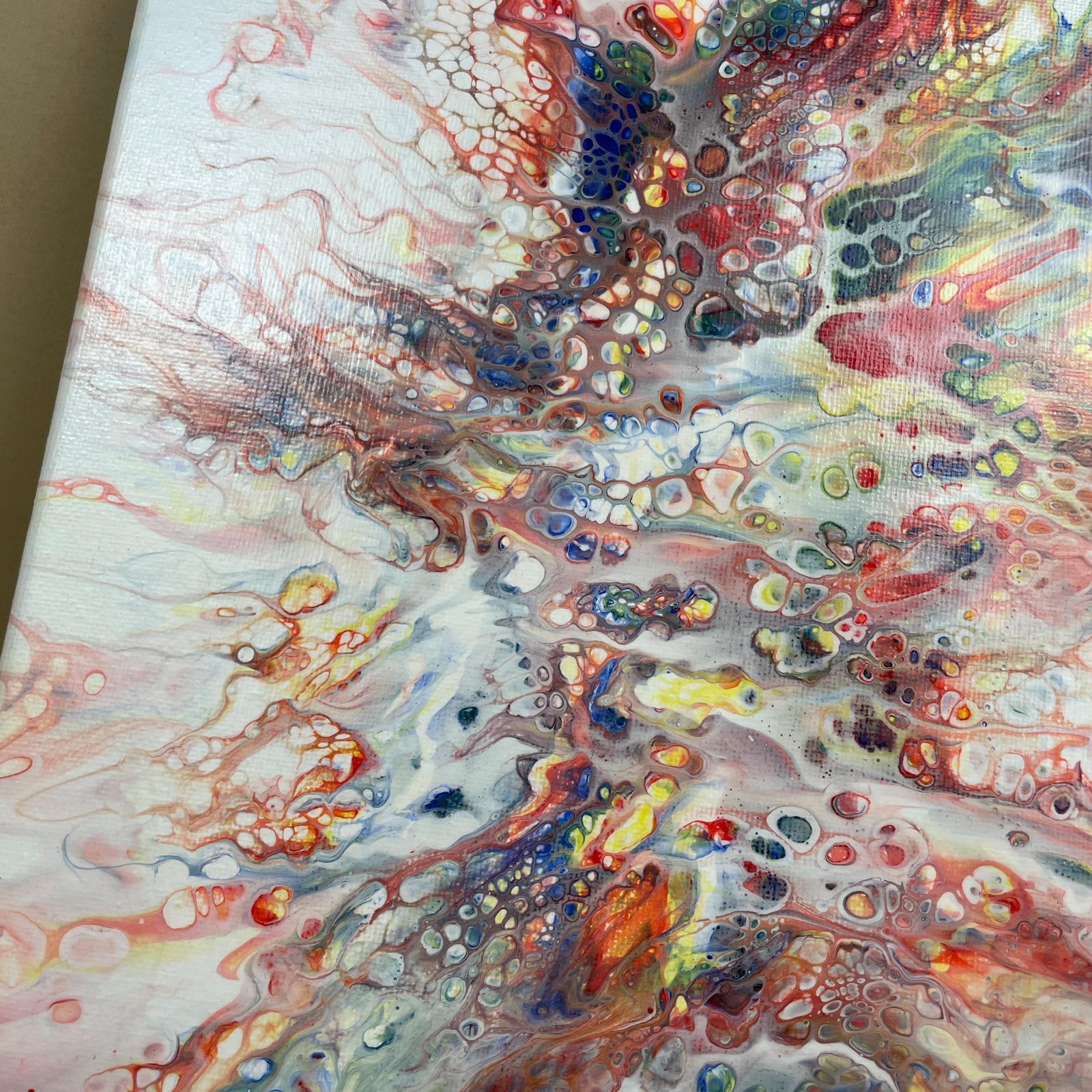 Vintage Marbled Painting Picture Original Artwork On Canvas Marble Pattern Wood Frame Painted Art Rectangle 31x22.7cm Wall Hanging Marbling photo buy