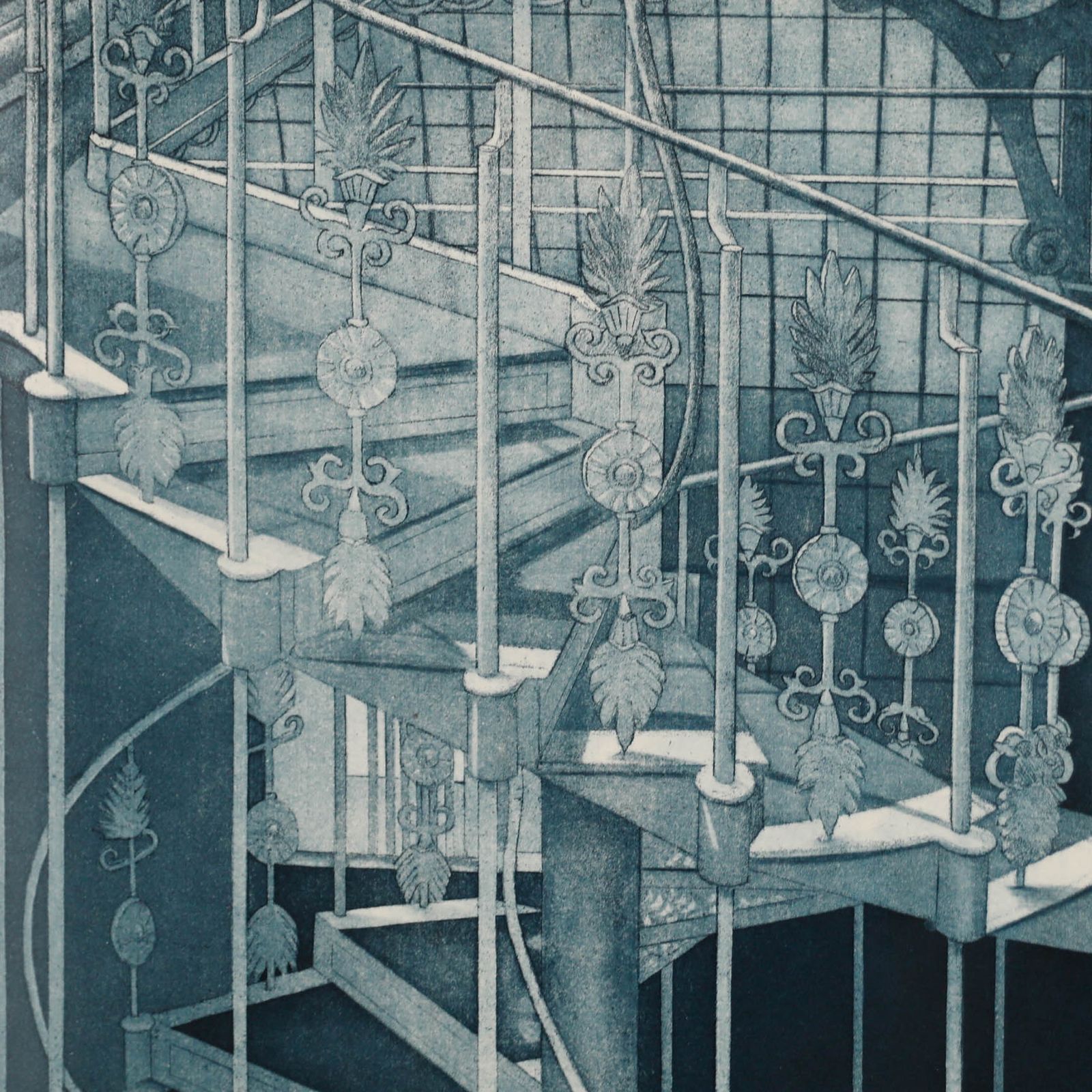 Pat Schaverien Framed 20th Century Aquatint, Conservatory photo Art