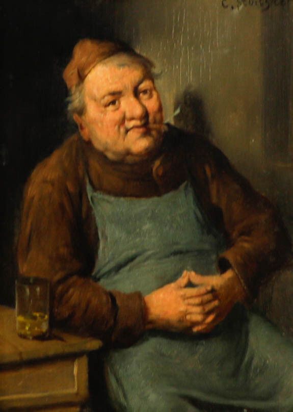 Carl Siegfried Stoitzner (1866 1943) Early 20th Century Oil, The Monk photo furniture