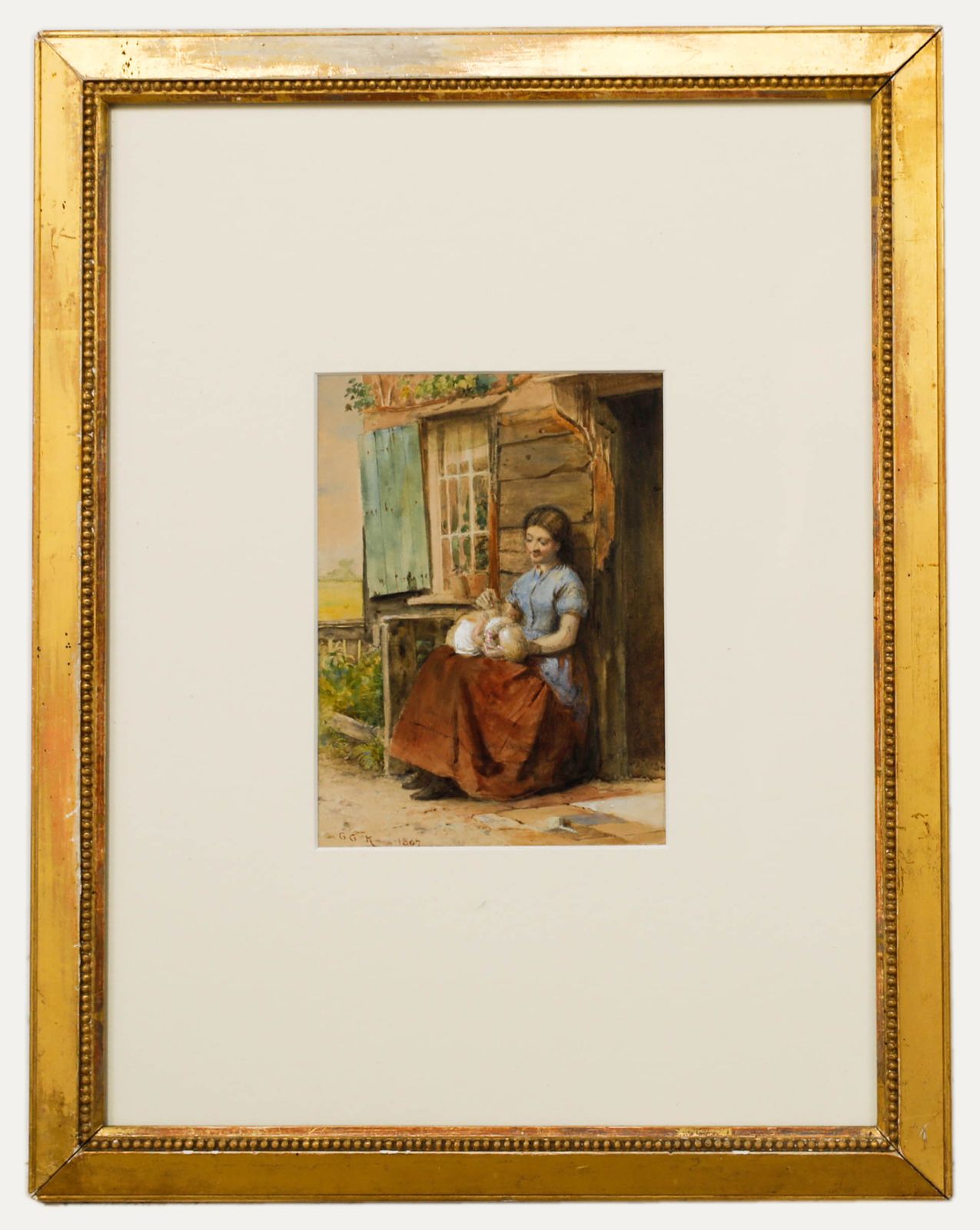 George Goodwin Kilburne (1839 1924) 1867 Watercolour, Mother And Baby
