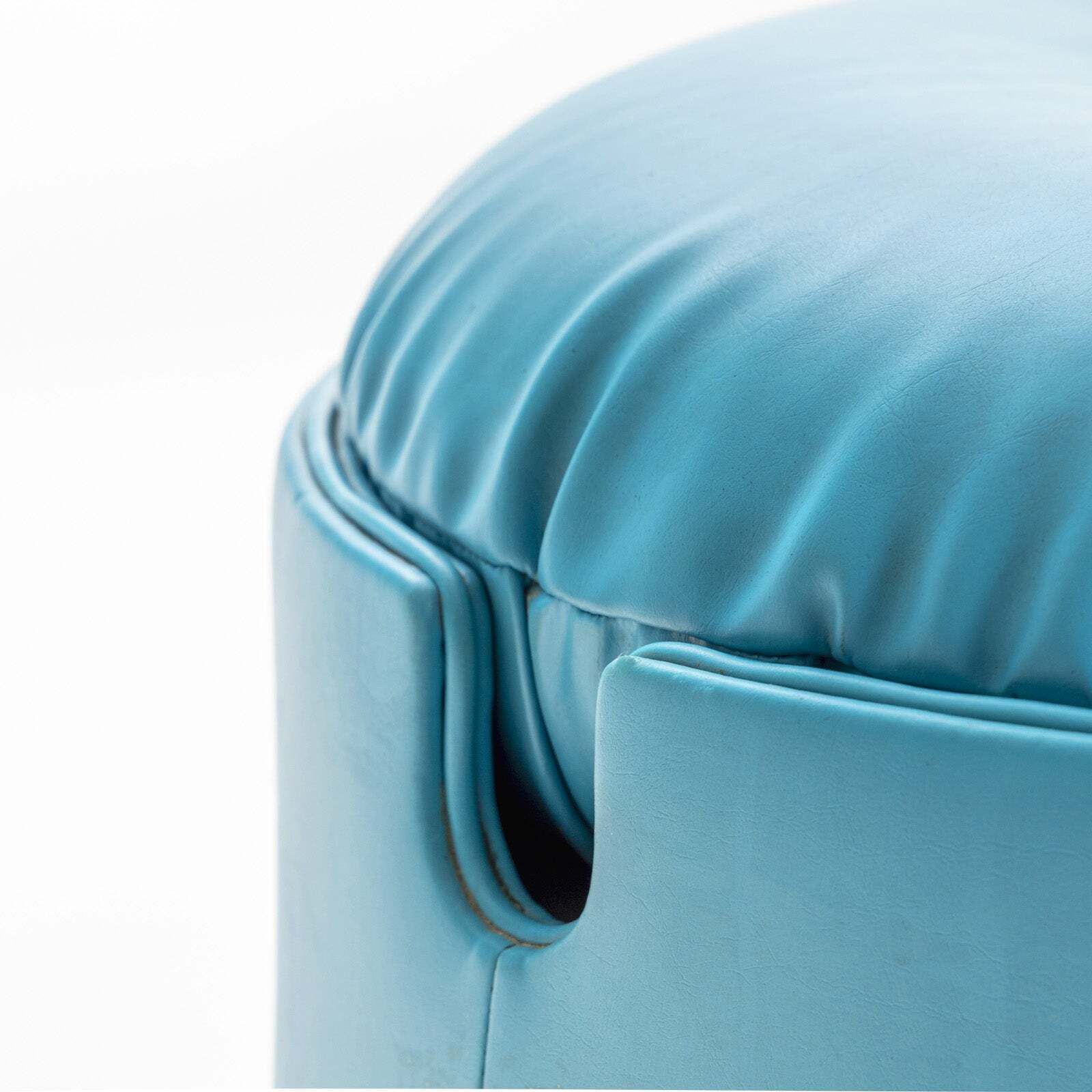 Blue Stool By Luigi Massoni For Poltrona Frau, Italy 1970s photo for sale