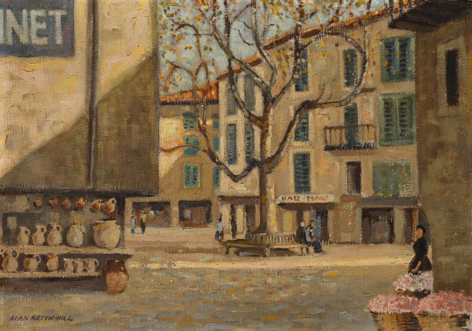 Allen Keith Hill  Mid 20th Century Oil, Place Du Peyra photo furniture