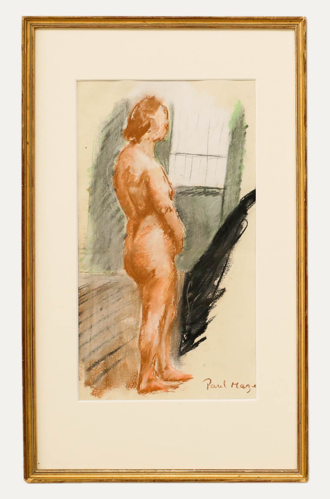 Paul Lucien Maze (1887 1979) Framed Mid 20th Century Pastel, Standing Nude