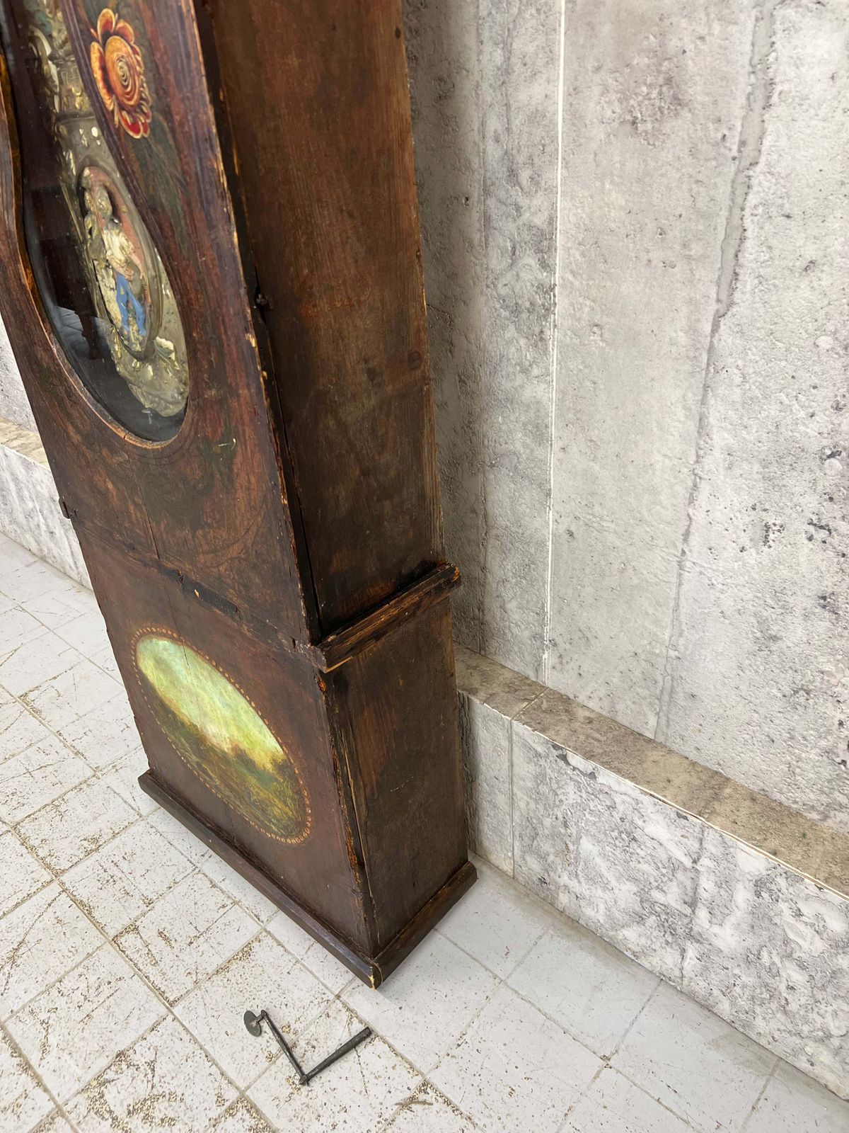 Haute Savoie Hand Decorated Grandfather Clock photo vintage