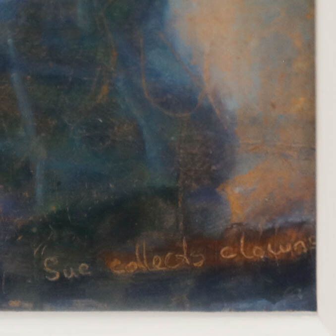 Colin Vincent Framed 20th Century Tempera, Sue Collects Clowns. photo buy