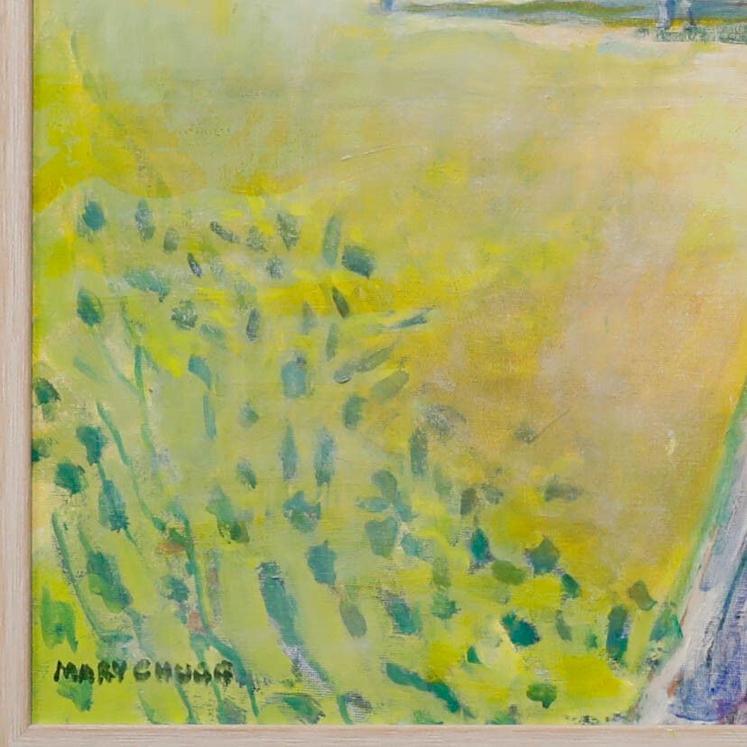 Mary Chugg (1935 2024) Framed Contemporary Oil, Red Balloons photo vinterior