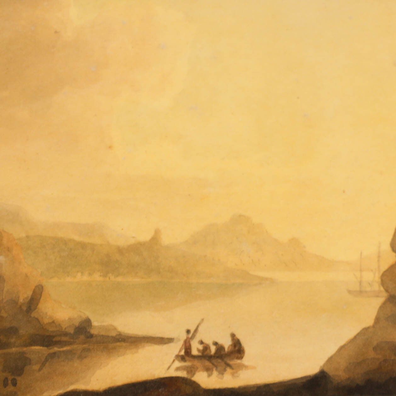 Early 19th Century Watercolour Dawn On The Lake photo Art