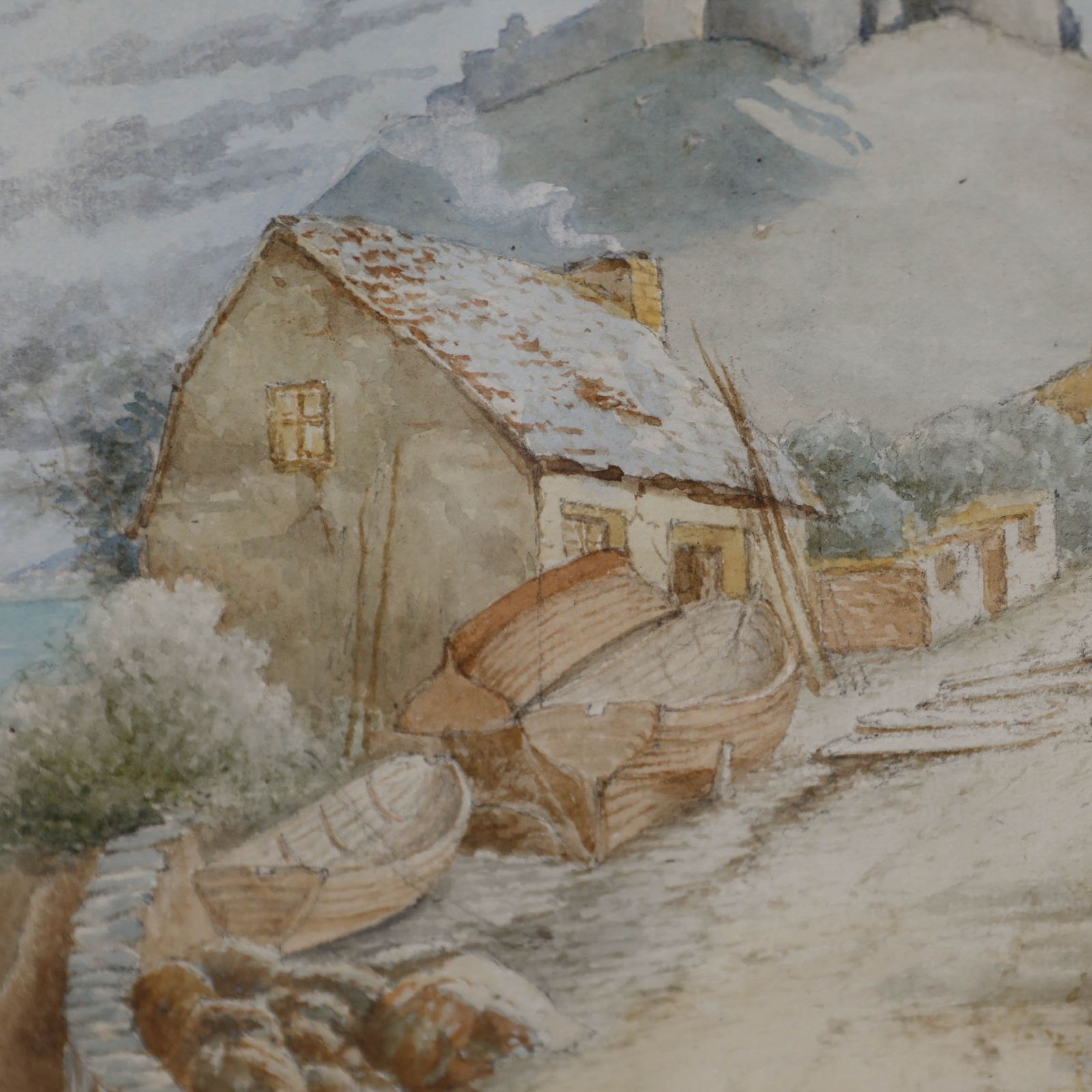 Early 20th Century Watercolour Up To The Castle photo Art