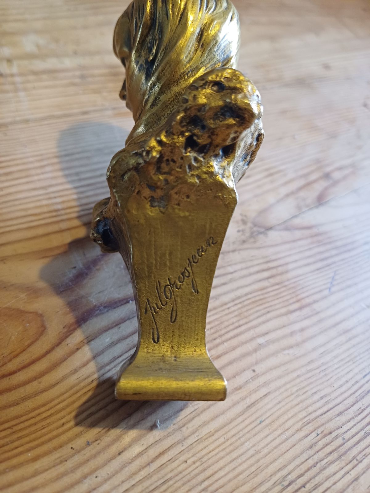 Jules Aimé Grosjean 1872 1906 Gilt Bronze 19th Bust Of Young Woman photo for sale