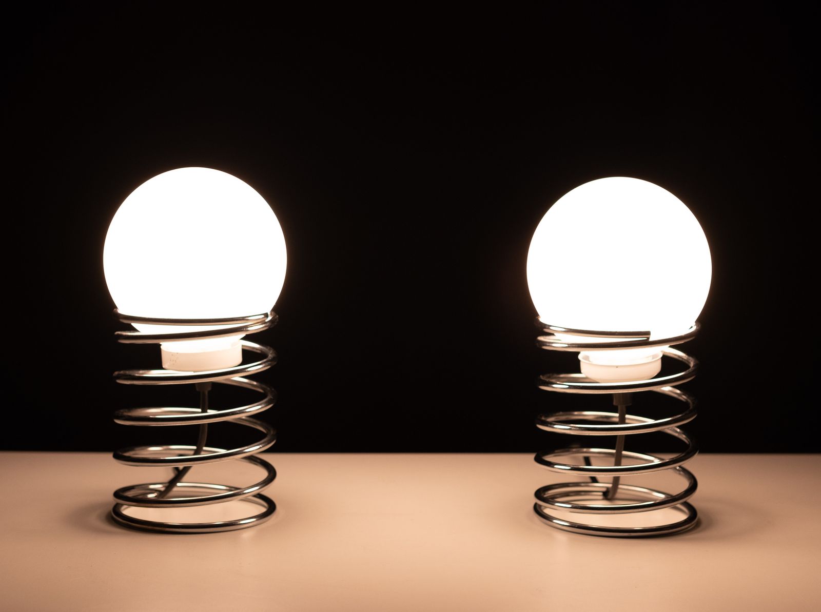 Woja Spiral Space Ace Table Lamps 1970s Holland photo vinterior