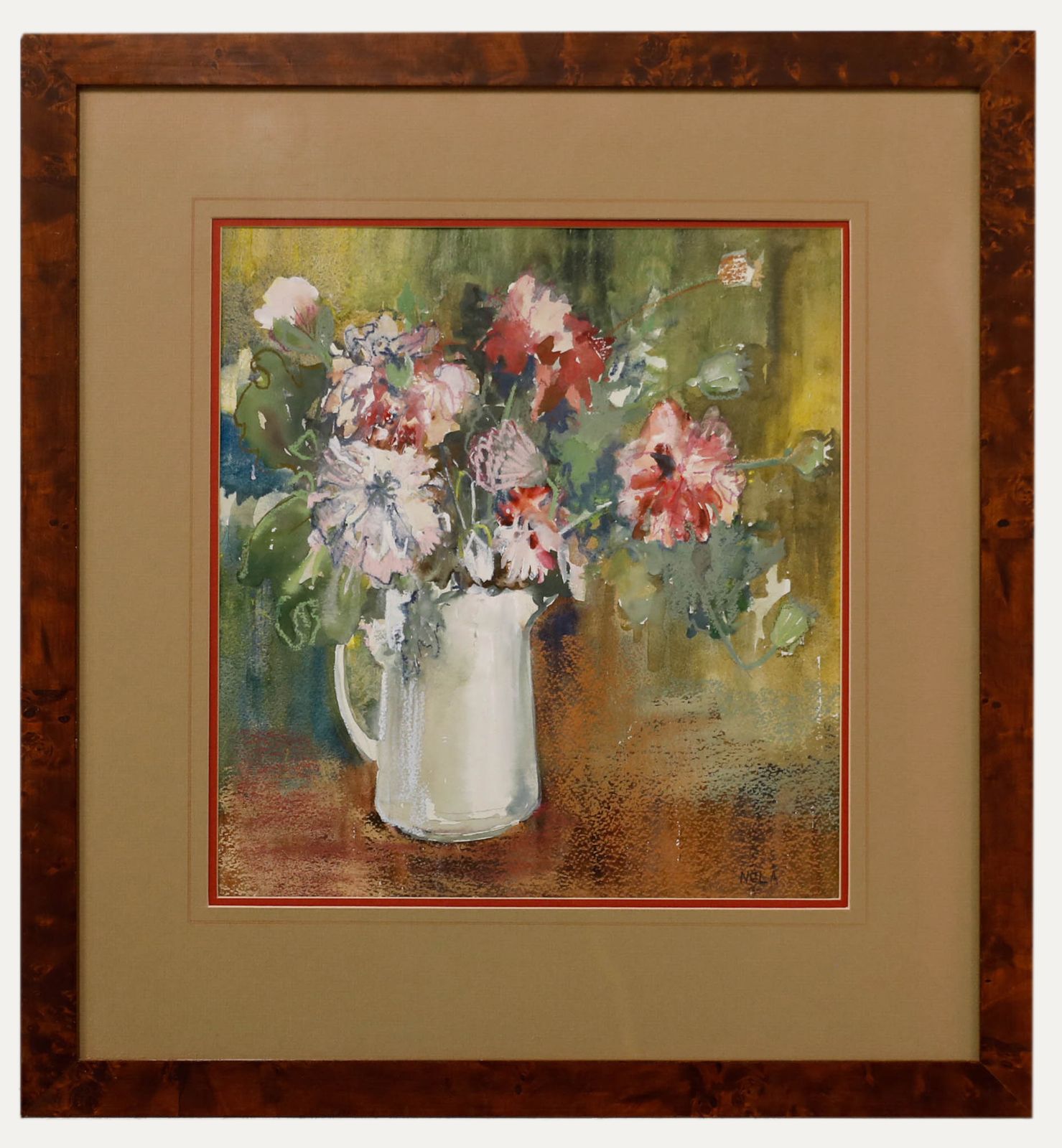 Nola Armstrong 20th Century Mixed Media, Jug Of Poppies